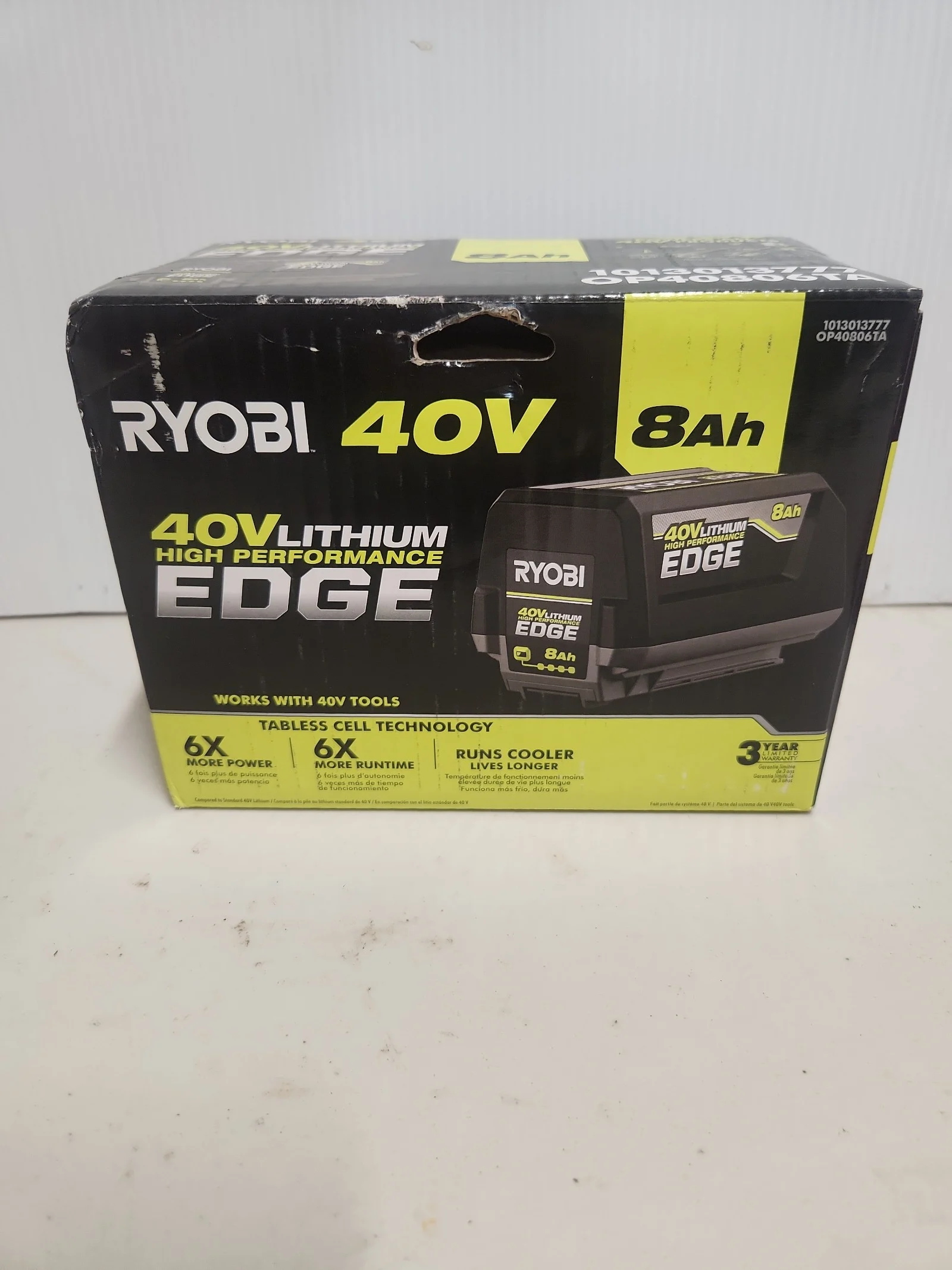 Ryobi 40V HP EDGE 8.0ah Battery New OM2DL