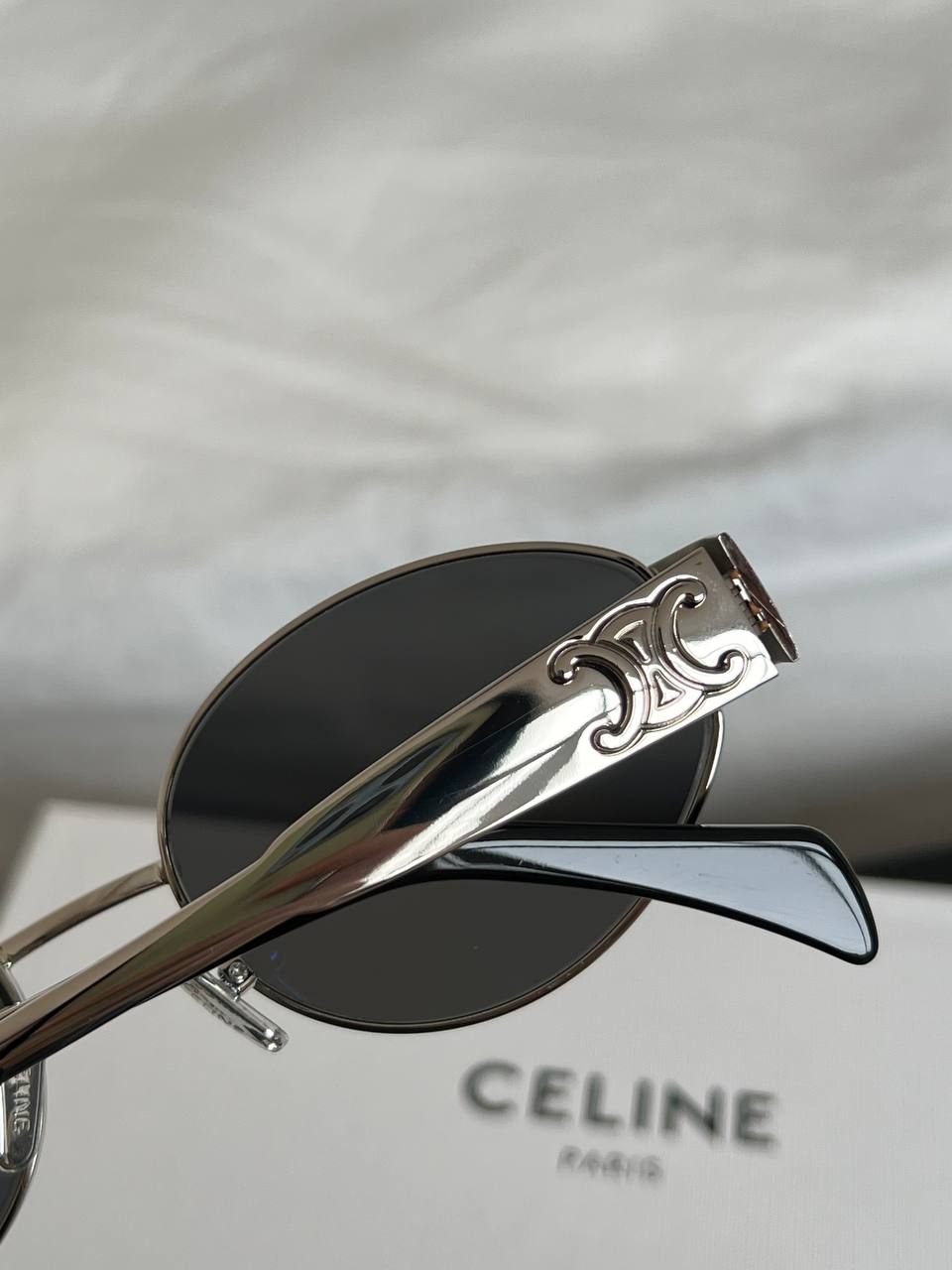 CELINE Vintage Oval Metal Frame Sunglasses