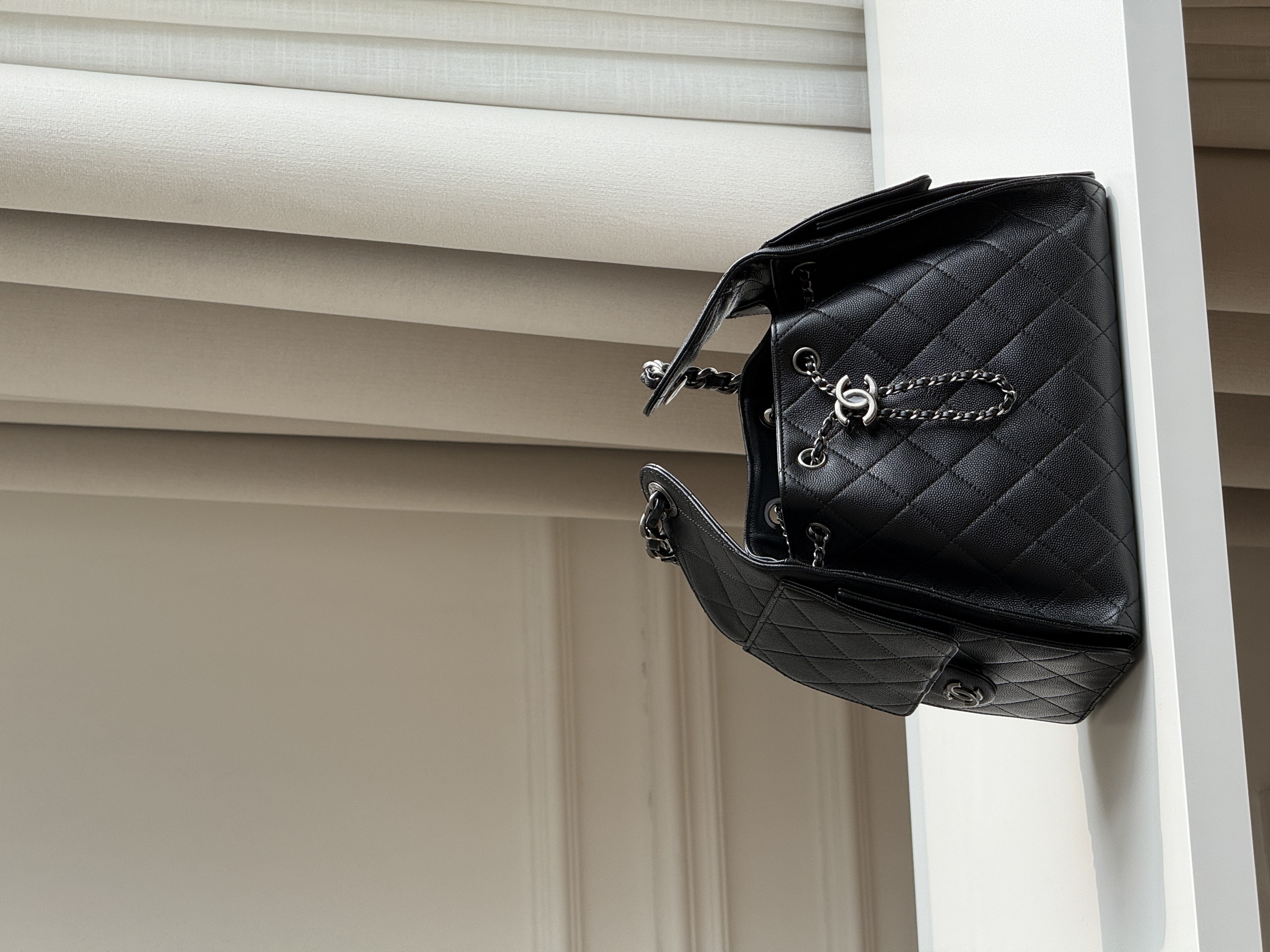 Chanel Caviar Quilted Drawstring Chain Bucket Backpack