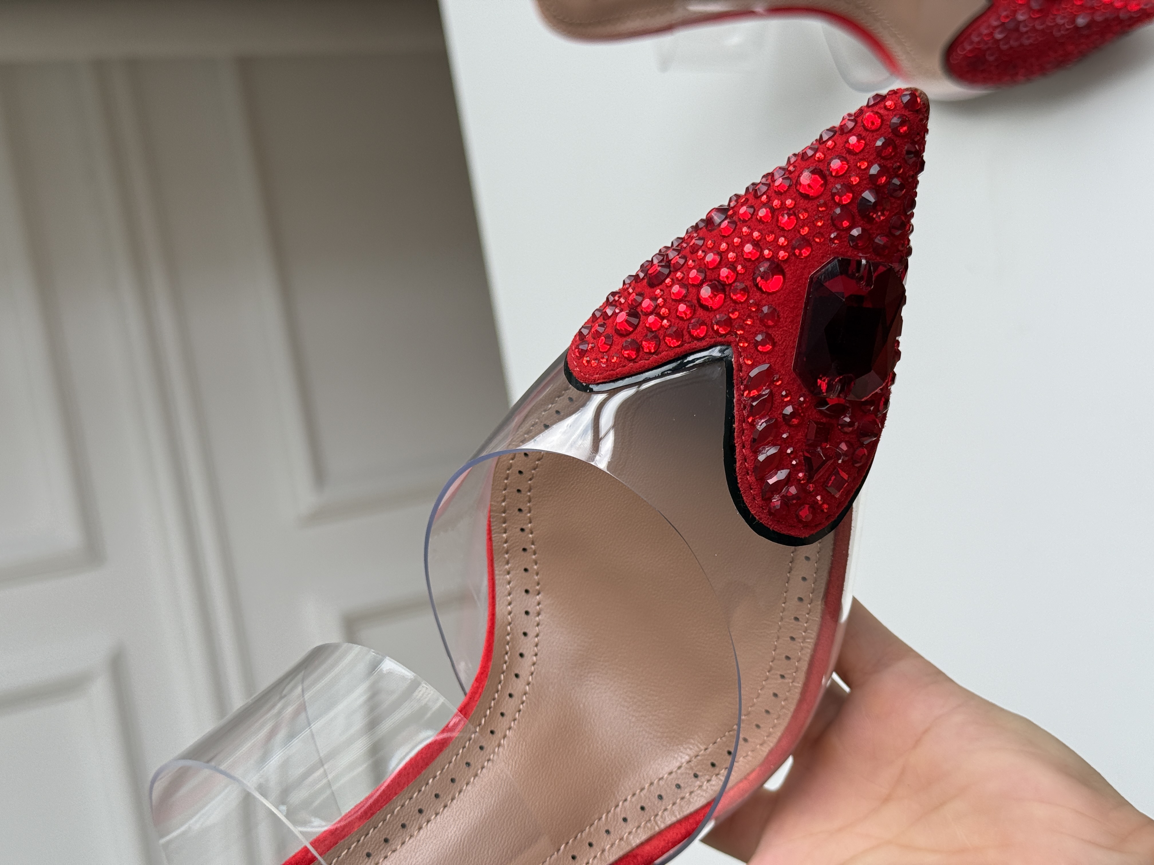 ALAÏA Le Cœur Crystal-Embellished PVC & Leather Mules