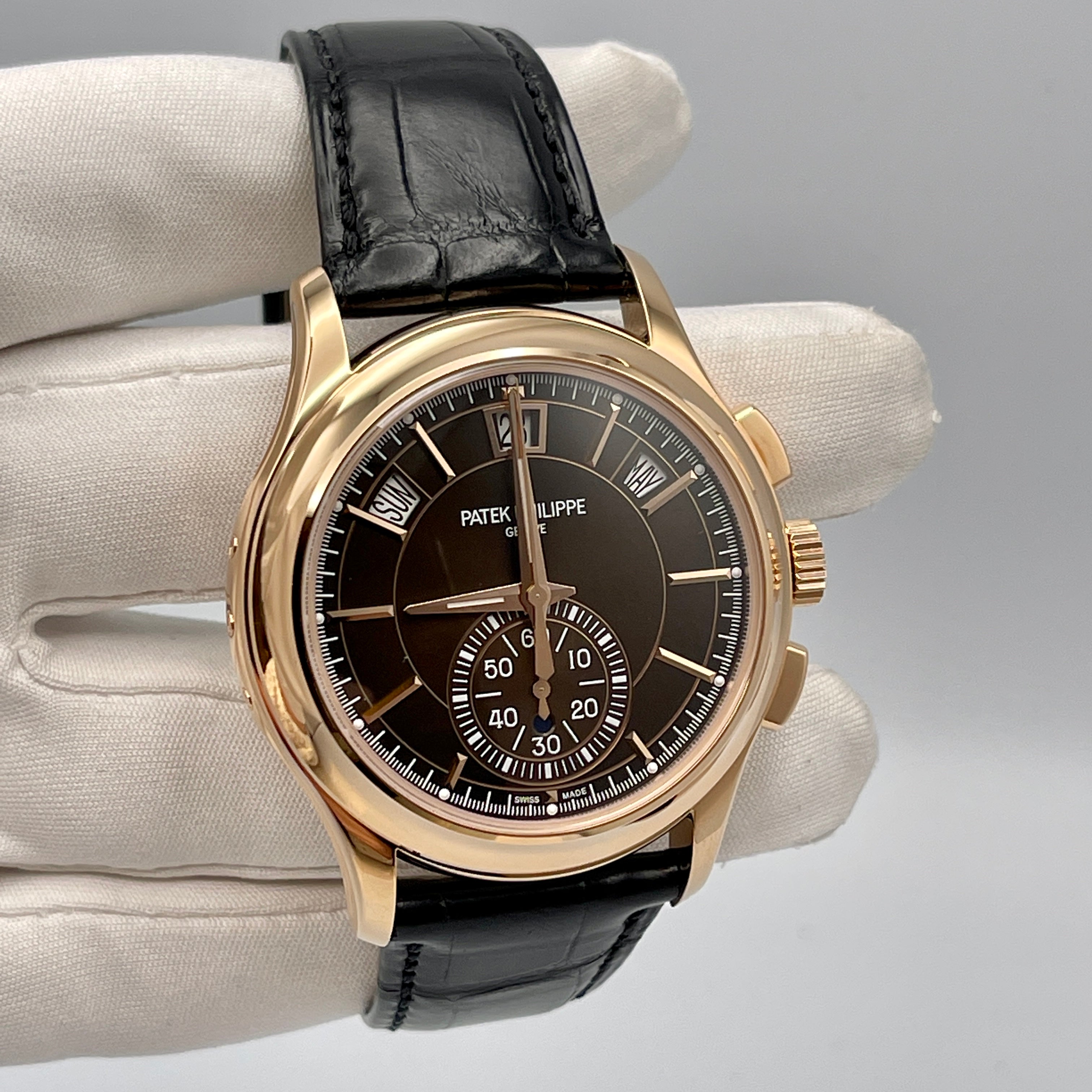 Patek Philippe Flyback Chronograph Annual Calendar Rose Gold Brown 5905R-001【1:1 Replica】
