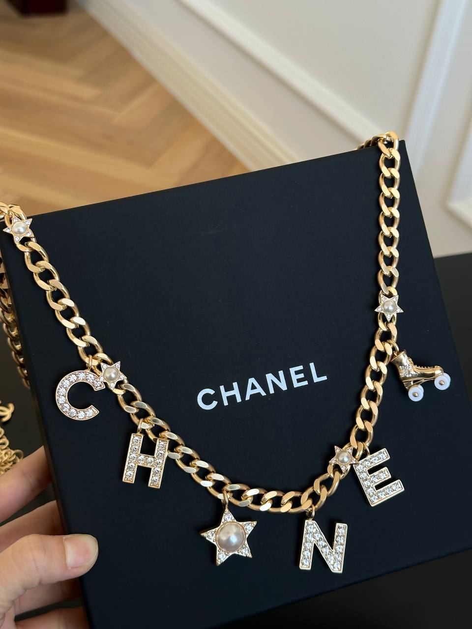 CHANEL 24C Roller Skate & Letter Charm Necklace/Belt Chain