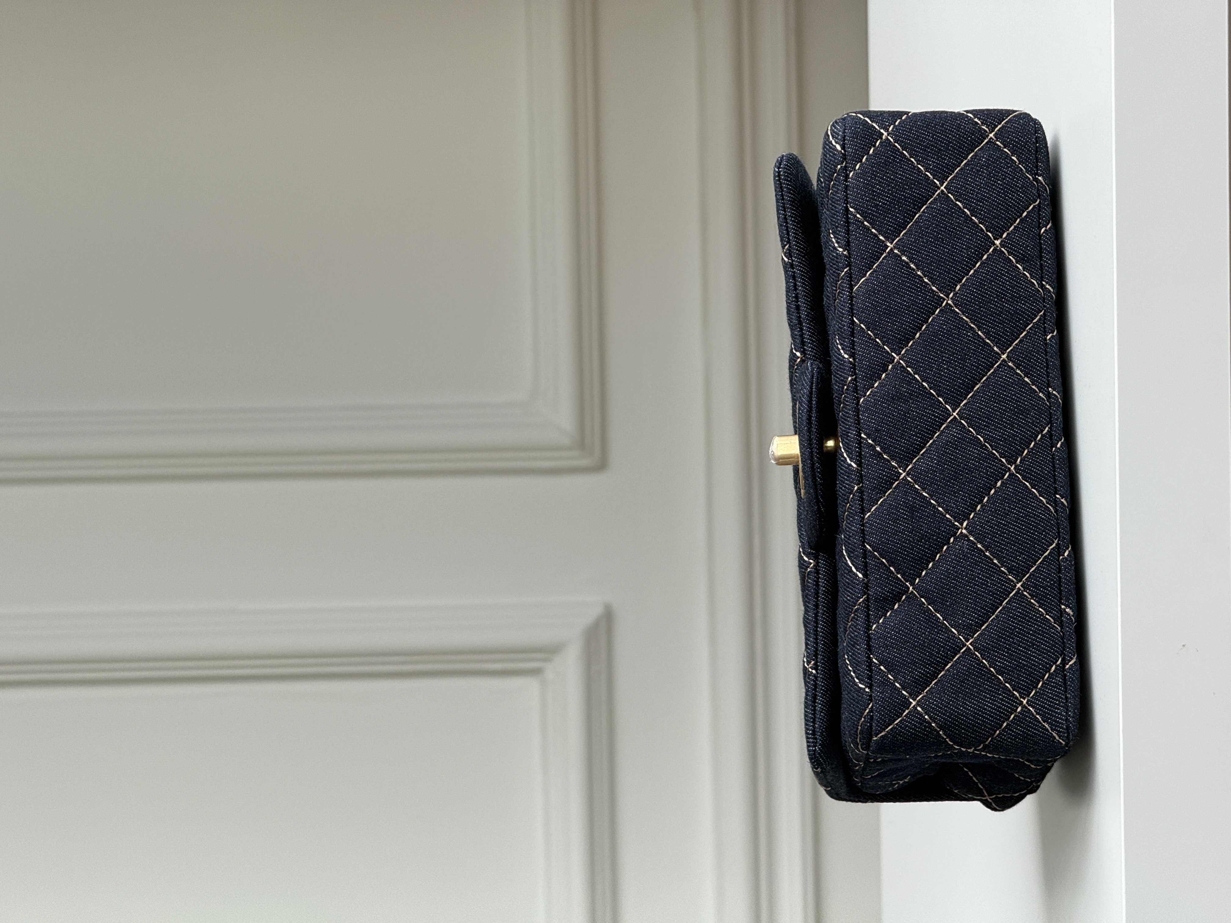 CHANEL 25C Dark Denim Mini Classic Flap