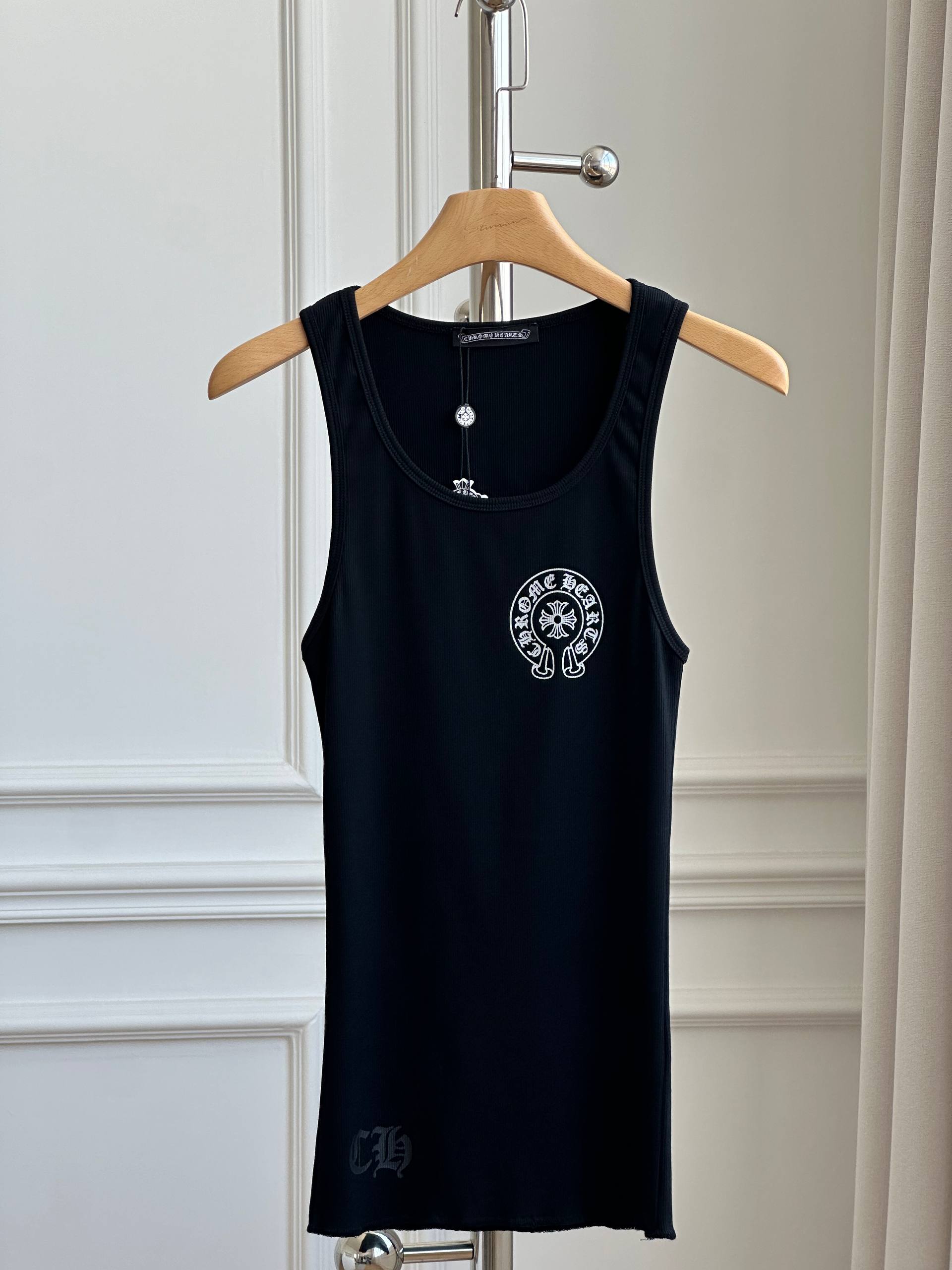 Chrome Hearts Horseshoe Logo Ribbed Tank Top