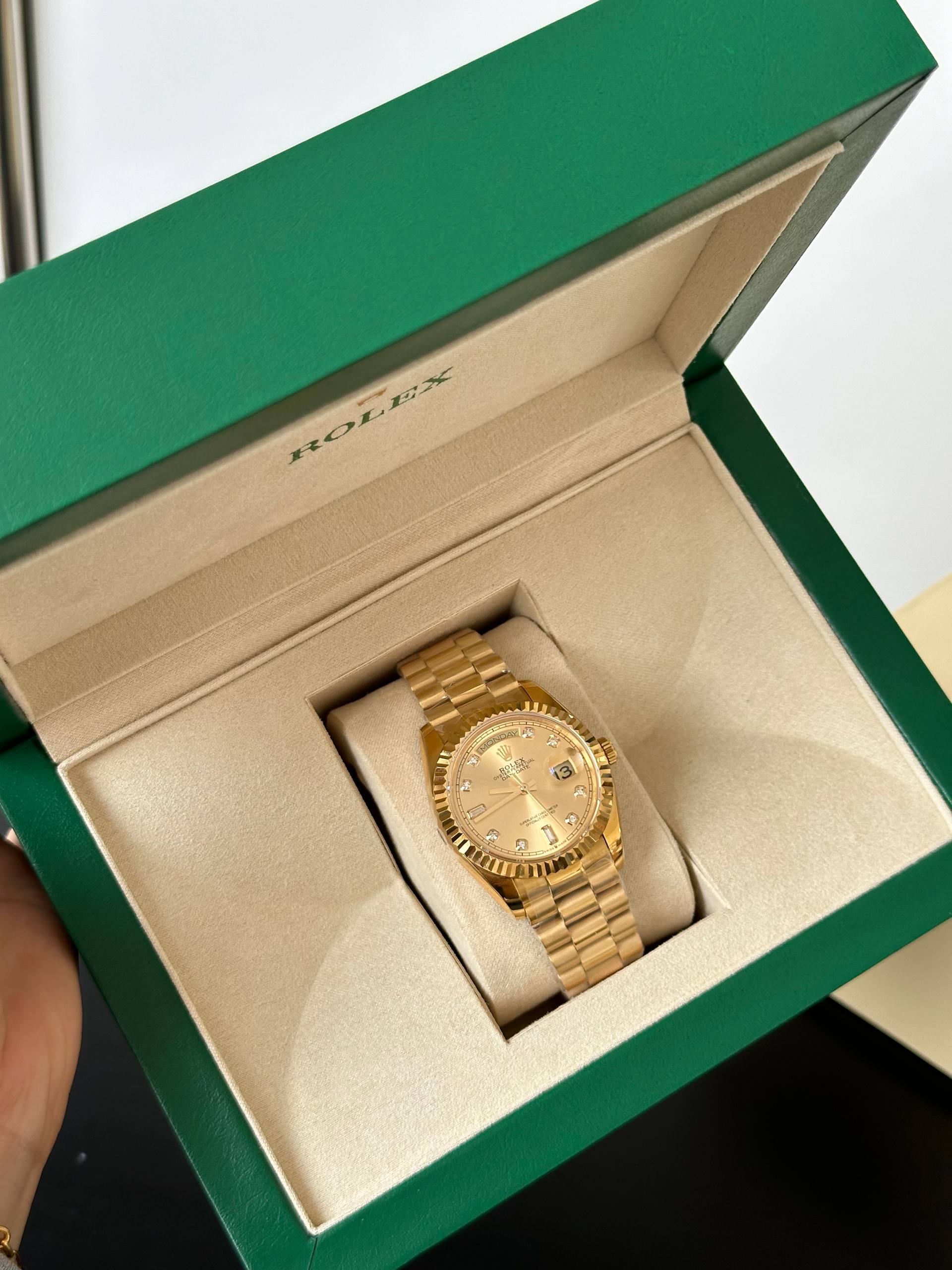 Rolex Full Gold Datejust Diamond Index Automatic Watch