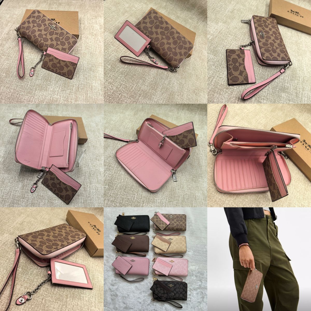 Women Handbag CBZ98 CBZ99 Long Zip Around Wallet With Detachable Card Case
