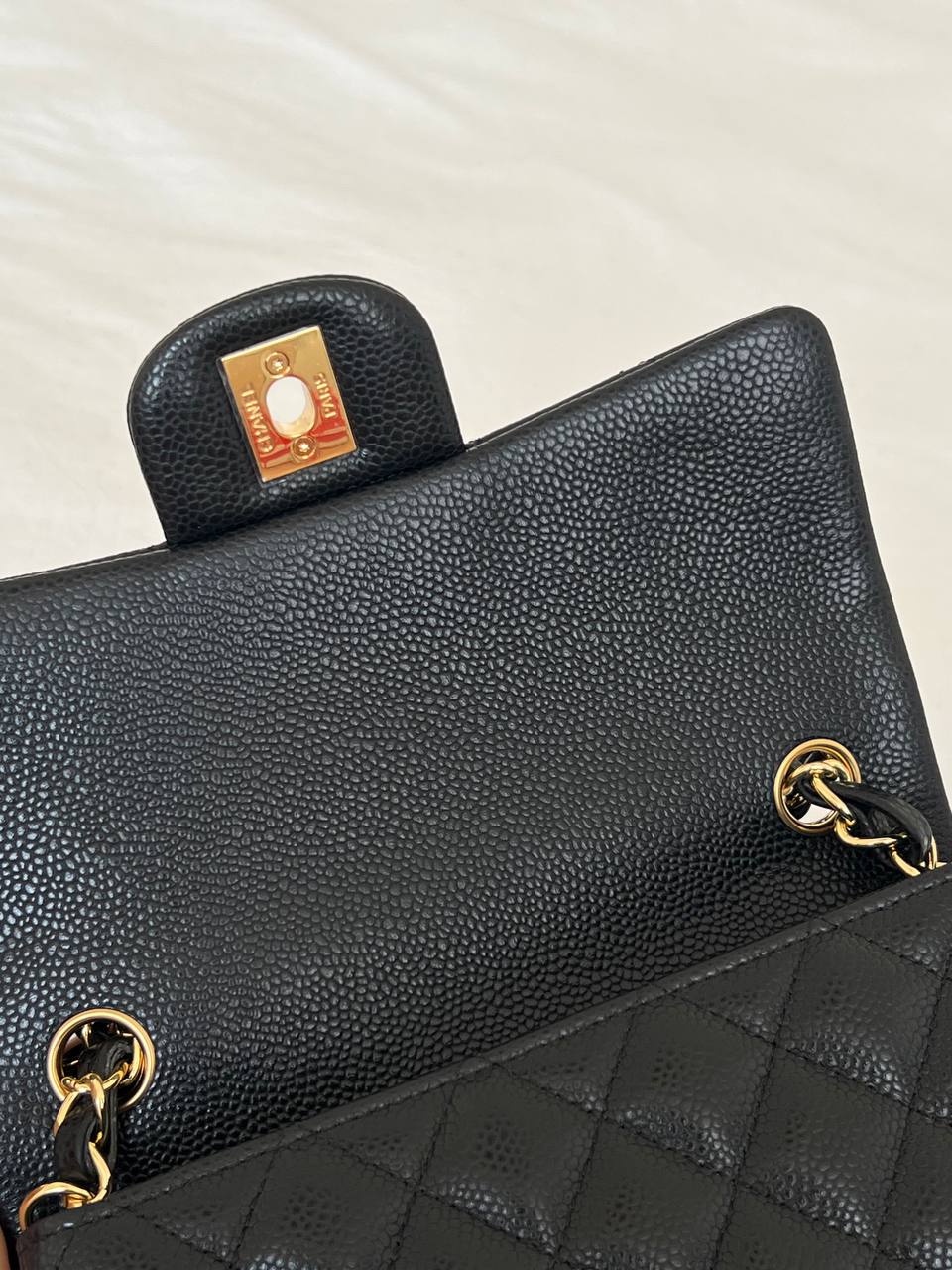 Chanel Black Caviar Leather Medium Classic Flap Bag