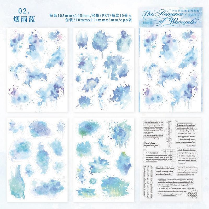 1177 PET Sticker Pack Watercolour Romance Collection