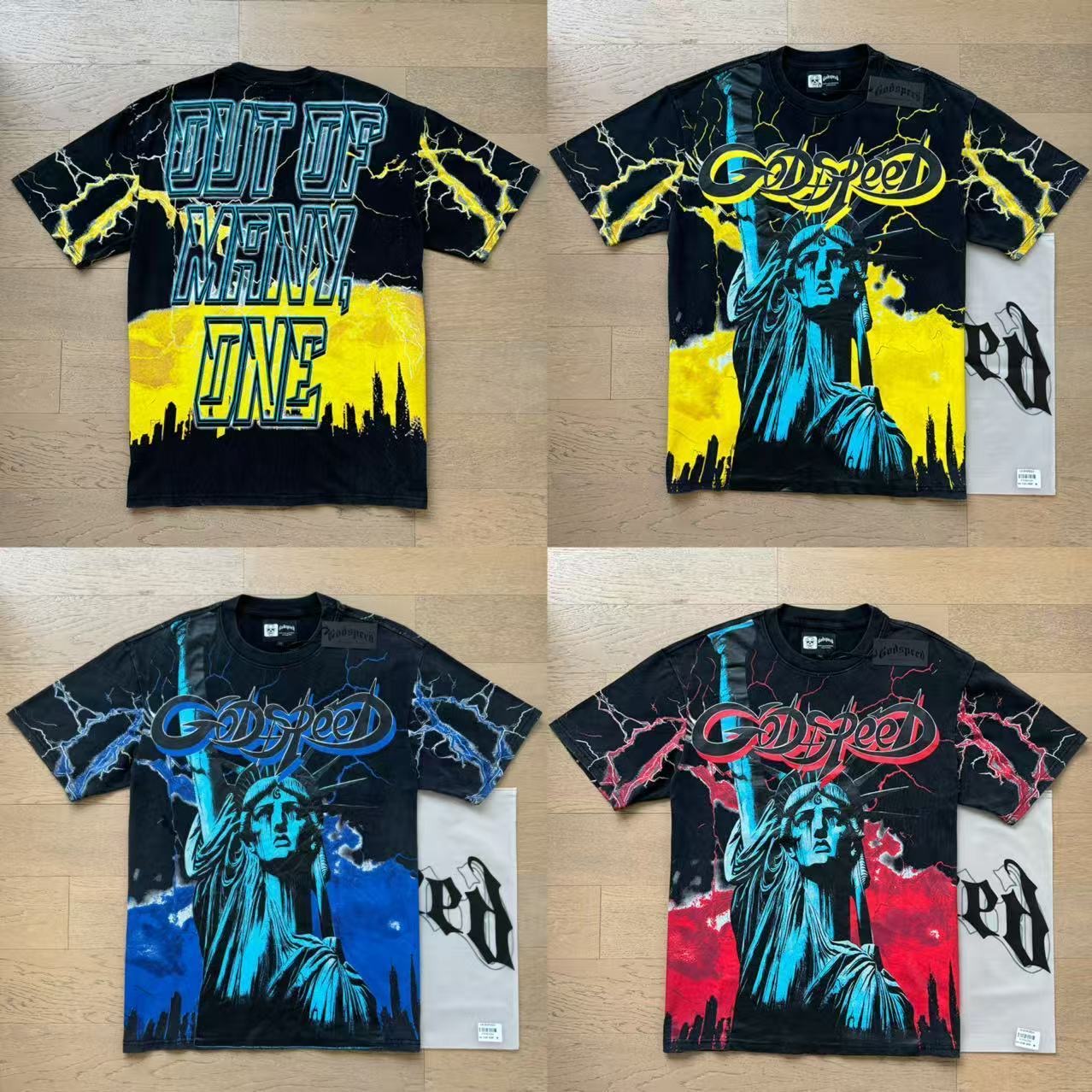 Godspeed Statue of Liberty Lighting Tee 3 Colors