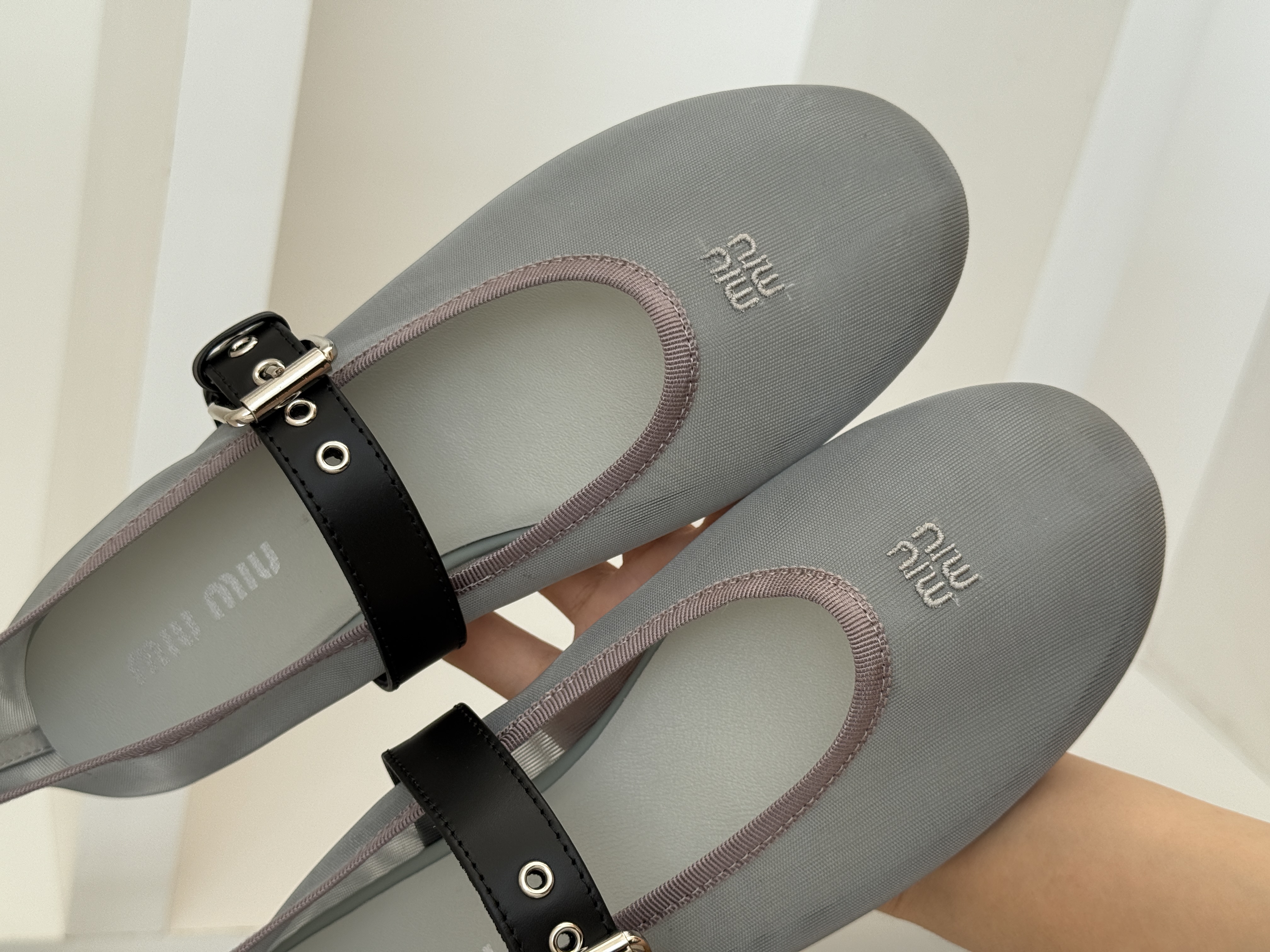 Miu Miu Mesh Mary Jane Ballet Flats