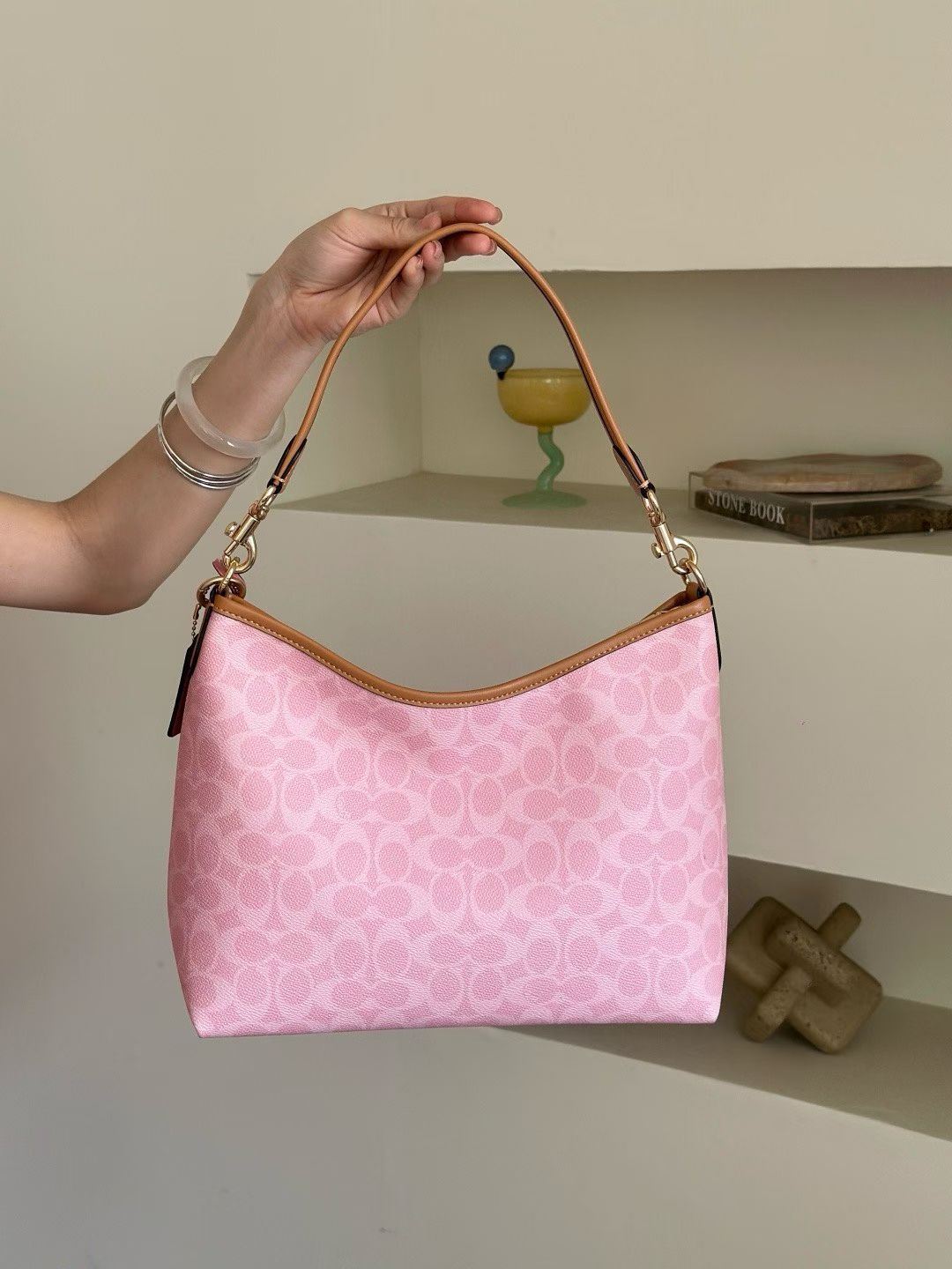 Women Handbag CEL12 Laurel Shoulder Bag In Signature Canvas With Charms