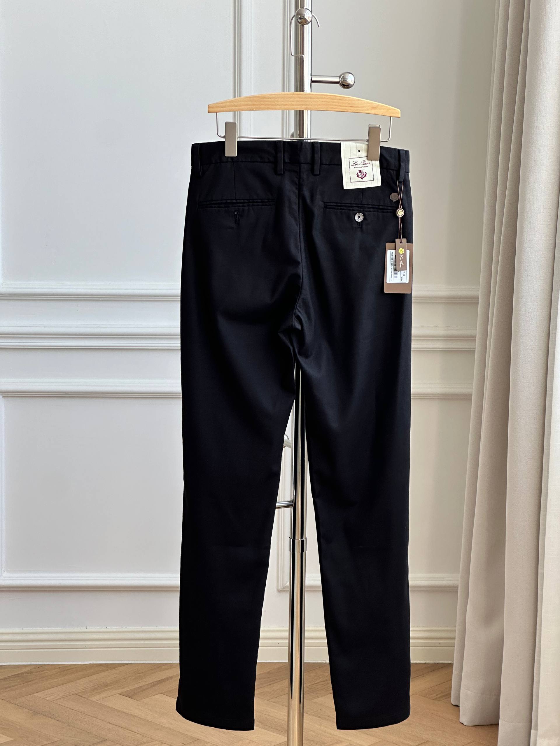 Men's Black Business Casual Straight-Leg Trousers