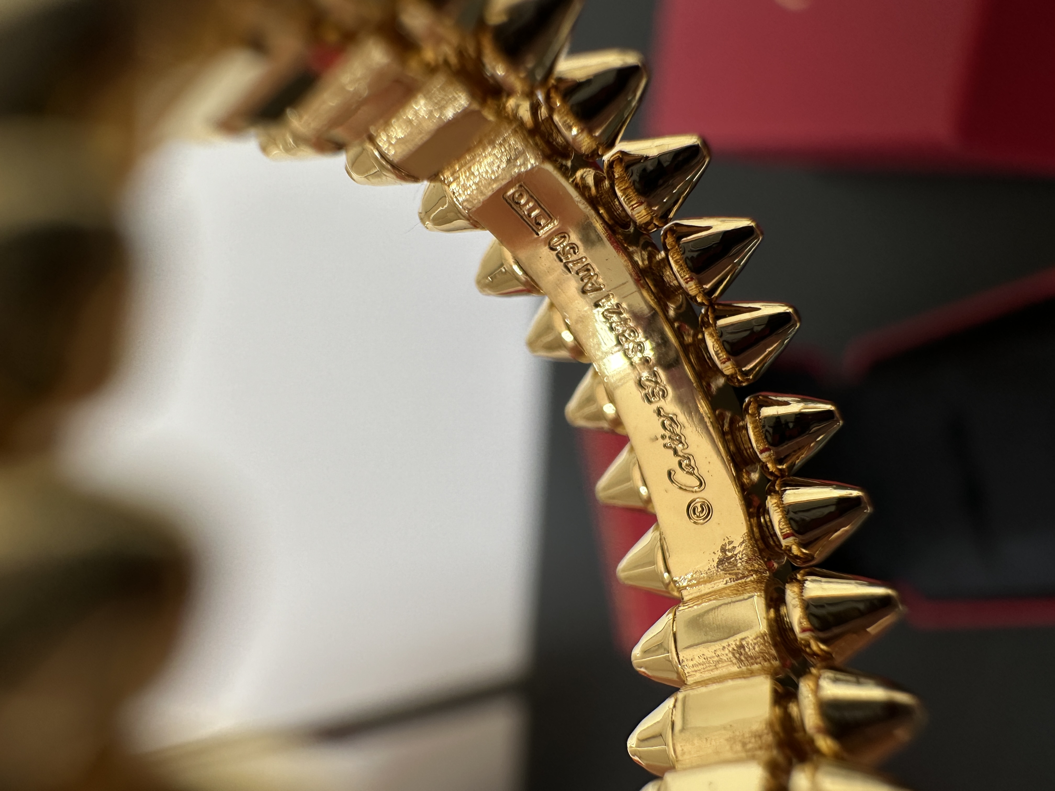 Double Layer Spike Stud Gold Plated Band Ring