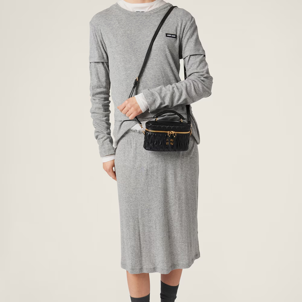 MIU MIU Matelassé Nappa Leather Shoulder Bag