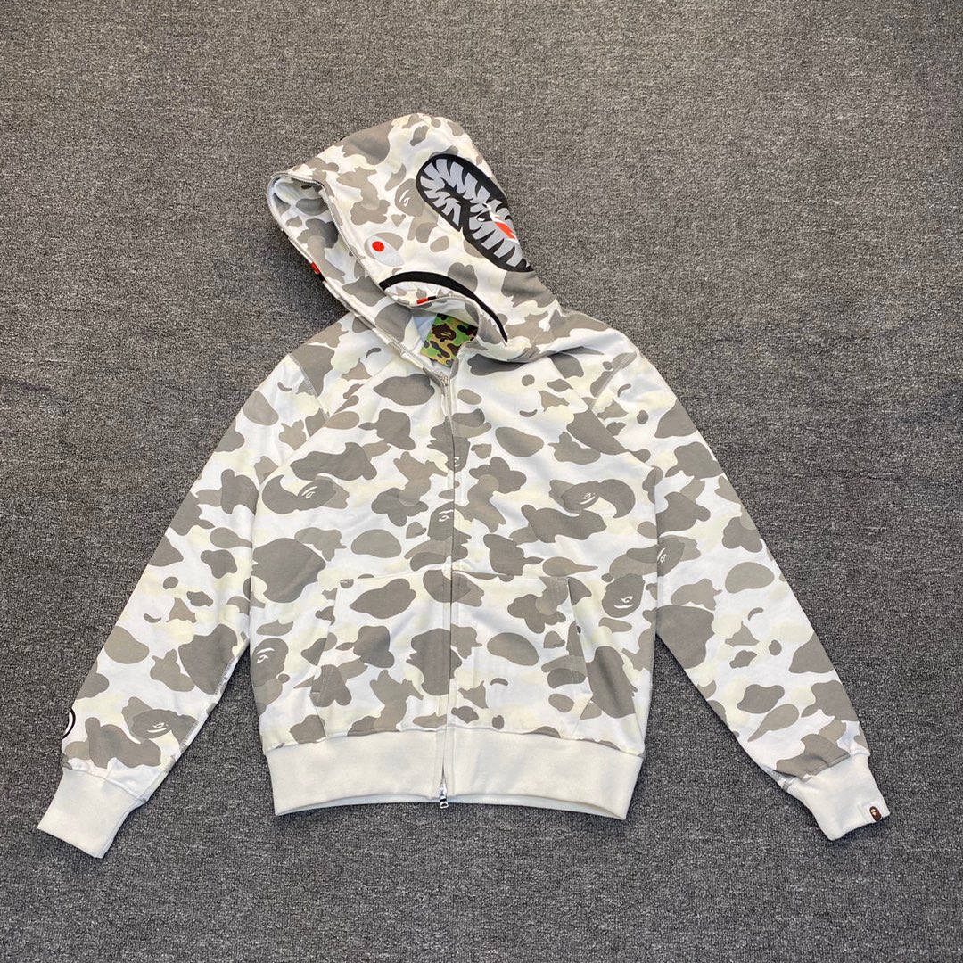 1:1 Best Quality White Camo 1 Hood Zipper Hoodie