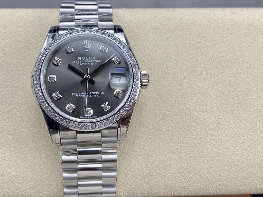 Rolex Datejust 31 White Gold Dark Grey m278289rbr 0006 Women's Watch
