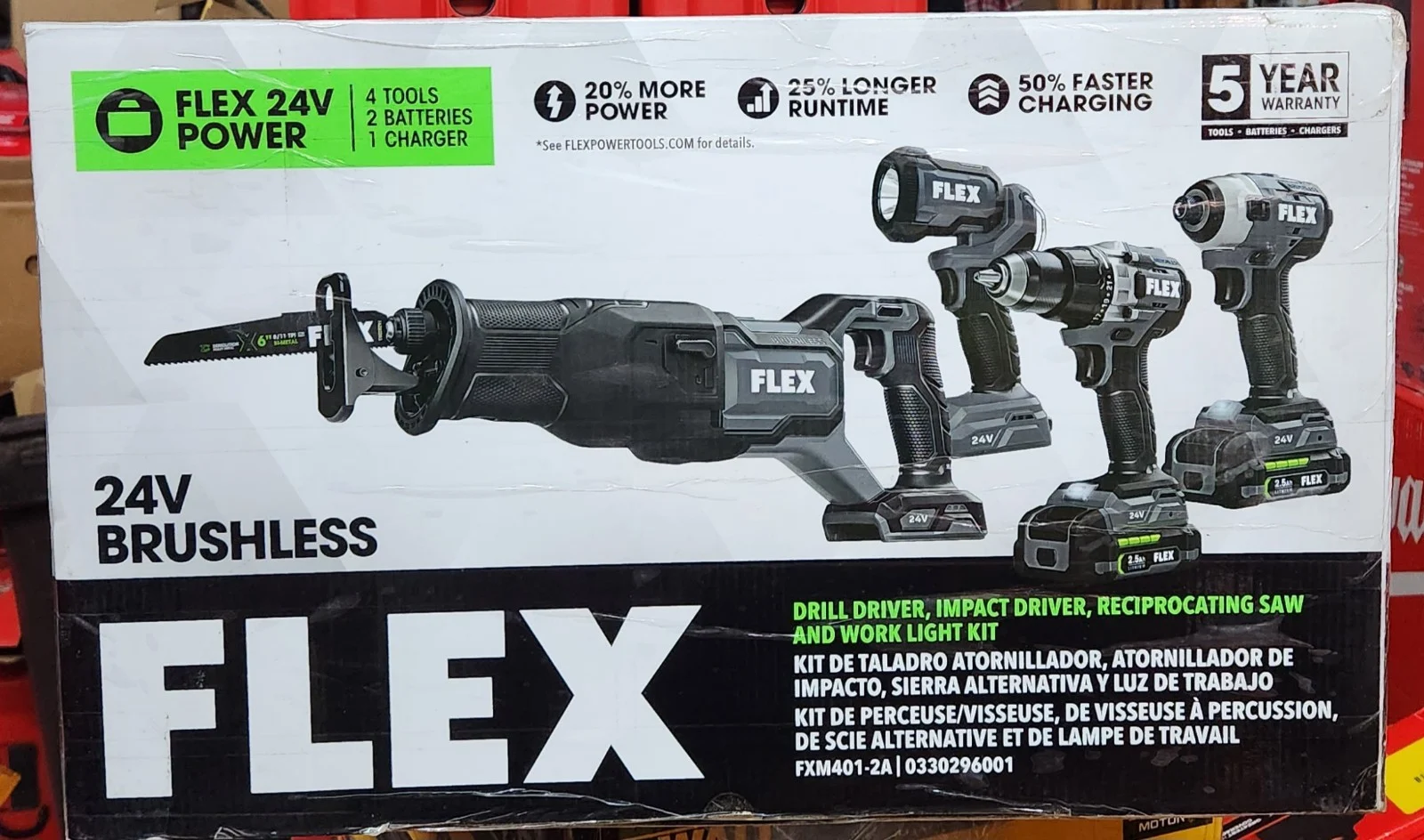 ⭐️NEW⭐️ FLEX 24V Brushless 4-Tool Combo Kit J8TB8