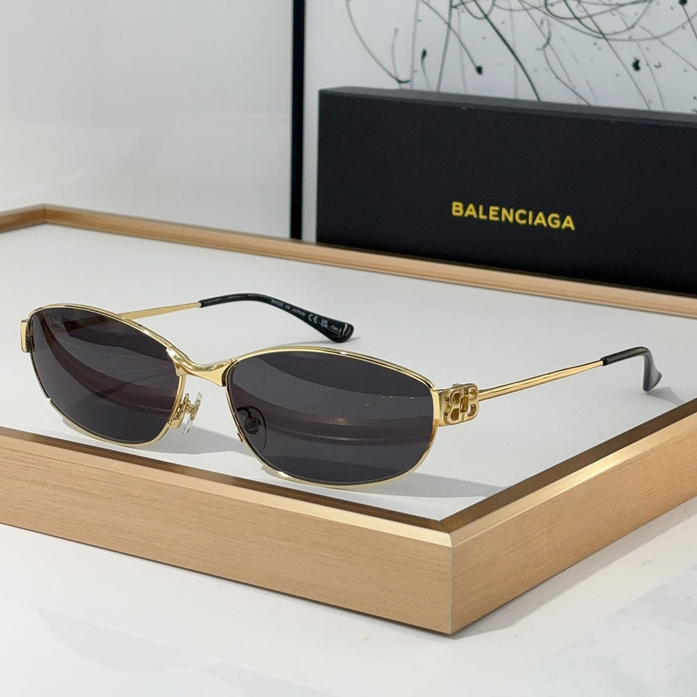 Balenciaga  Metal Mirror leg hollowed Out B Letter Logo   sunglasses Top quality