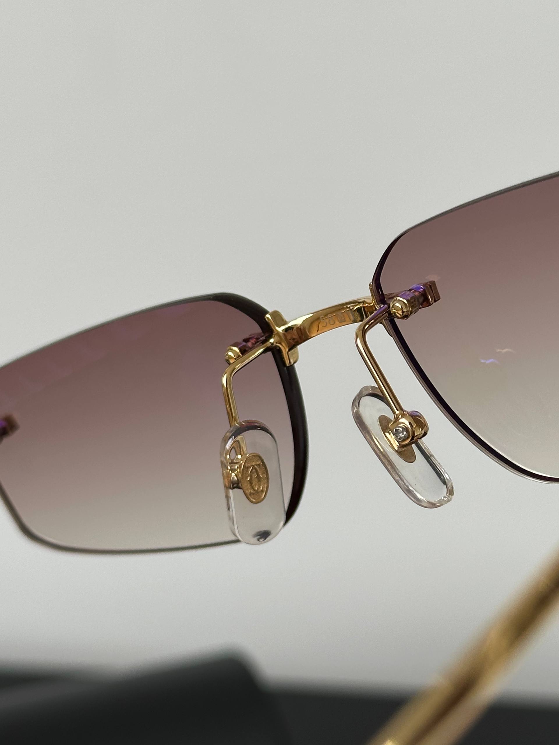 Cartier Panthère de Cartier Rimless Panther Sunglasses