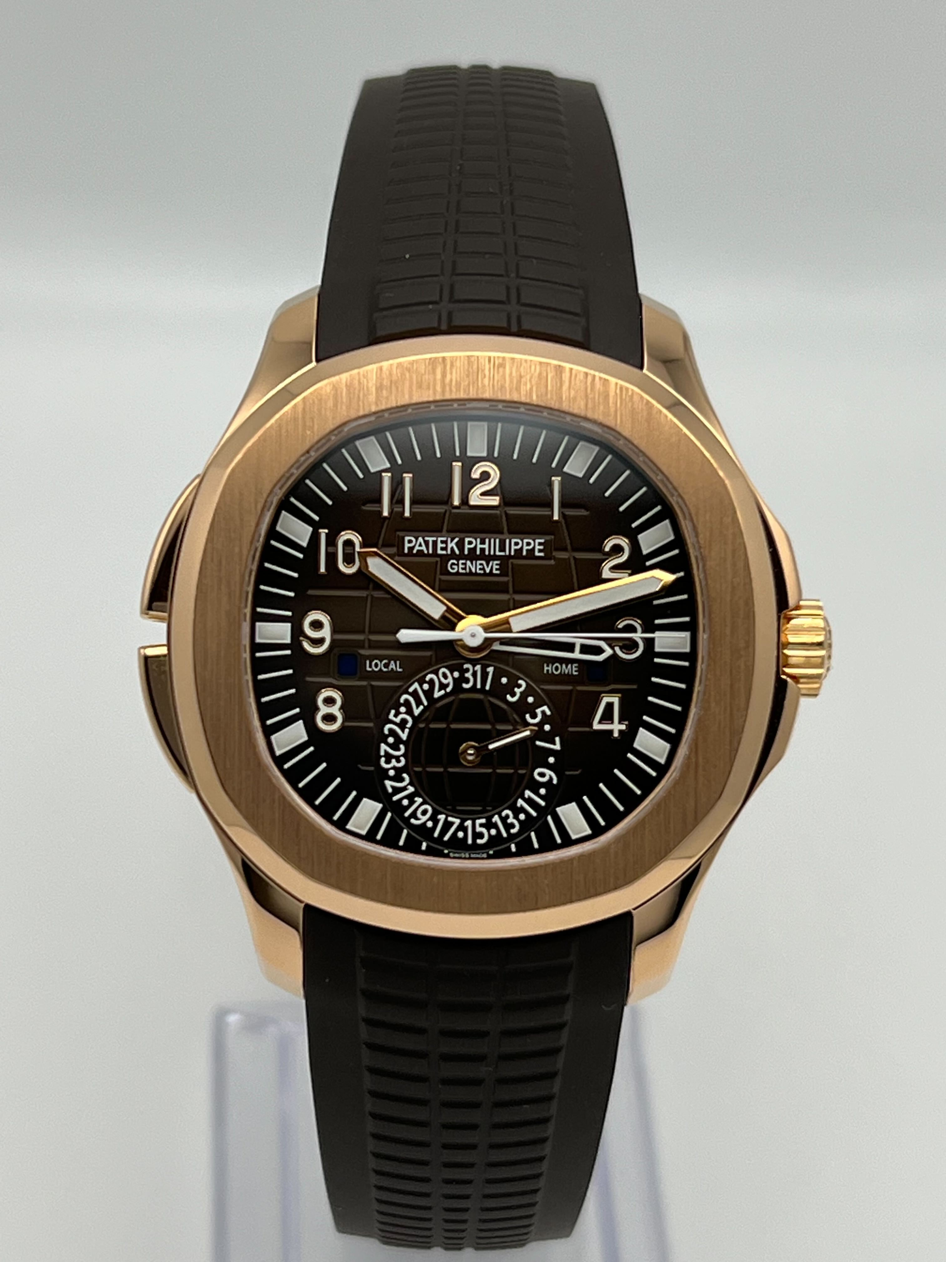 Patek Philippe Aquanaut Travel Time Brown Dial Rose Gold 5164R-001【1:1 Replica】