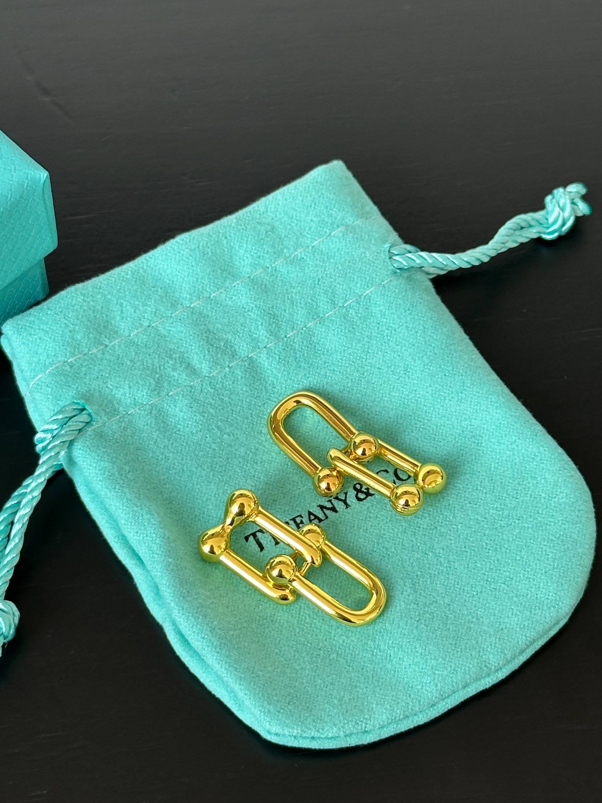 Tiffany HardWear Gold Link Stud Earrings