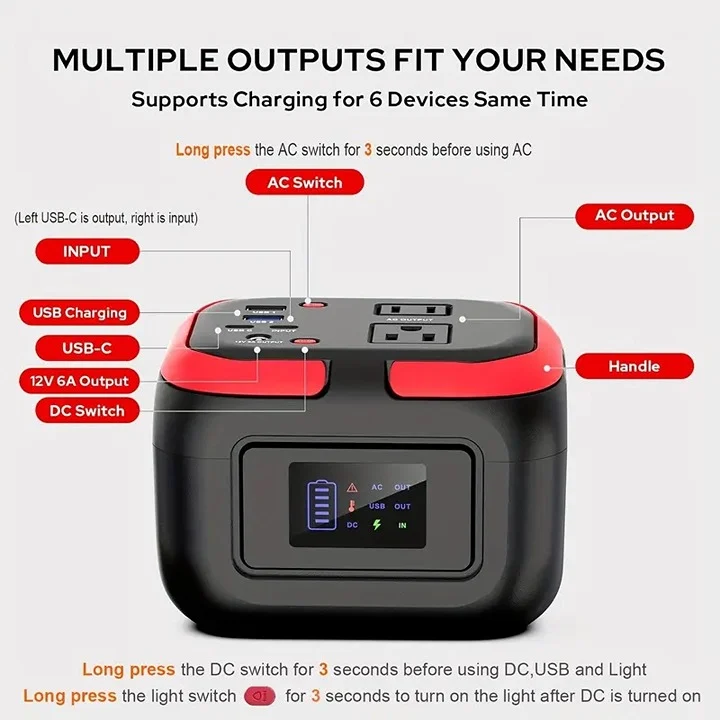228W/300W Portable Power Station with AC 0JLIC