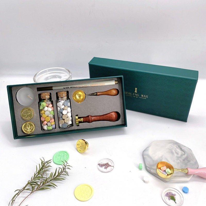 5016 Fire Lacquer Stamp Set Wax Grain Handle Spoon