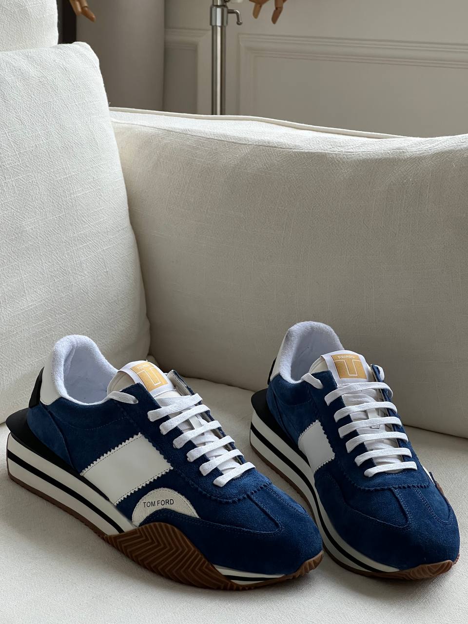 TOM FORD Suede Leather Retro Trainer Sneakers