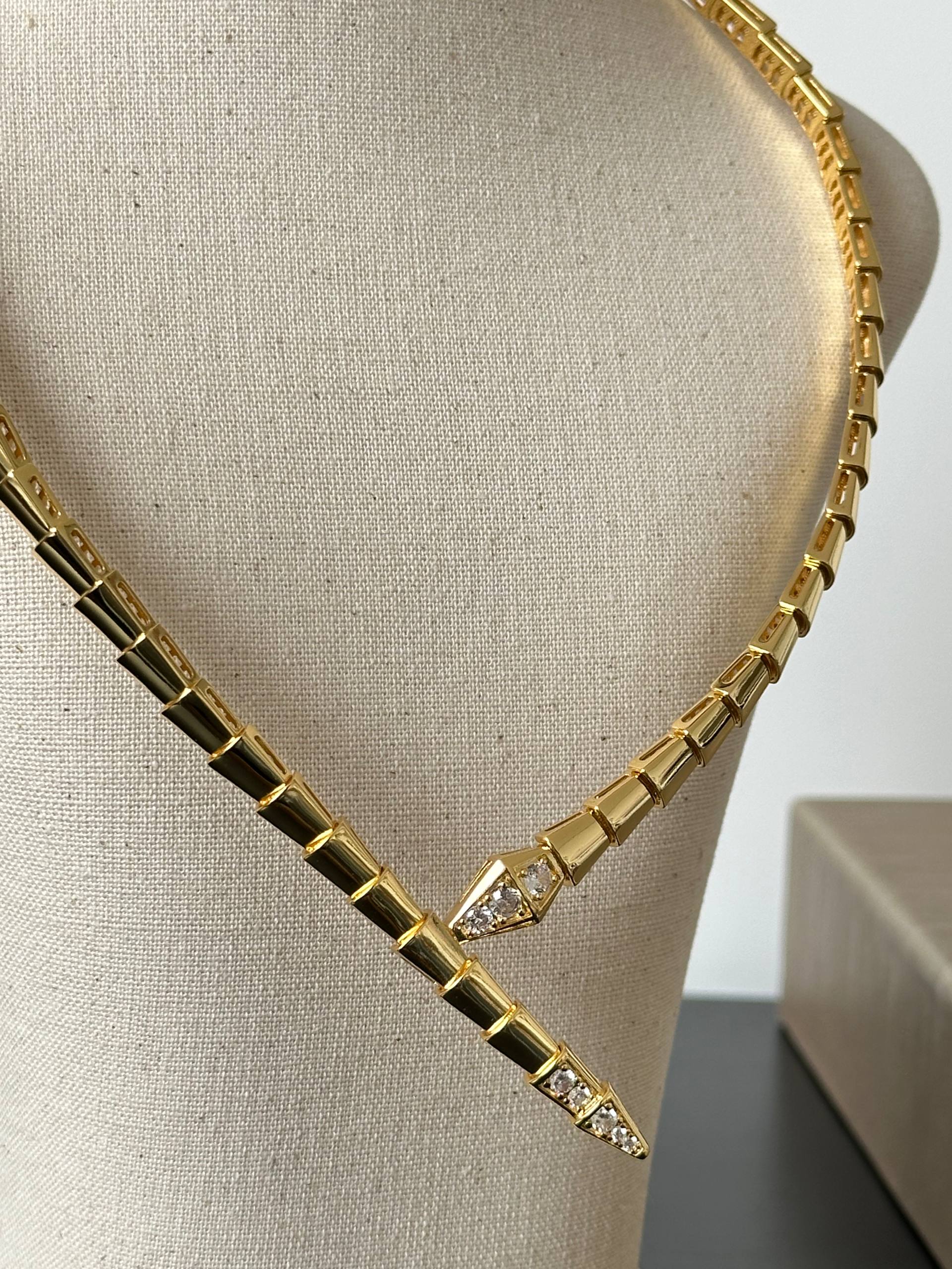 Bvlgari Serpenti Viper Yellow Gold Diamond Choker Necklace