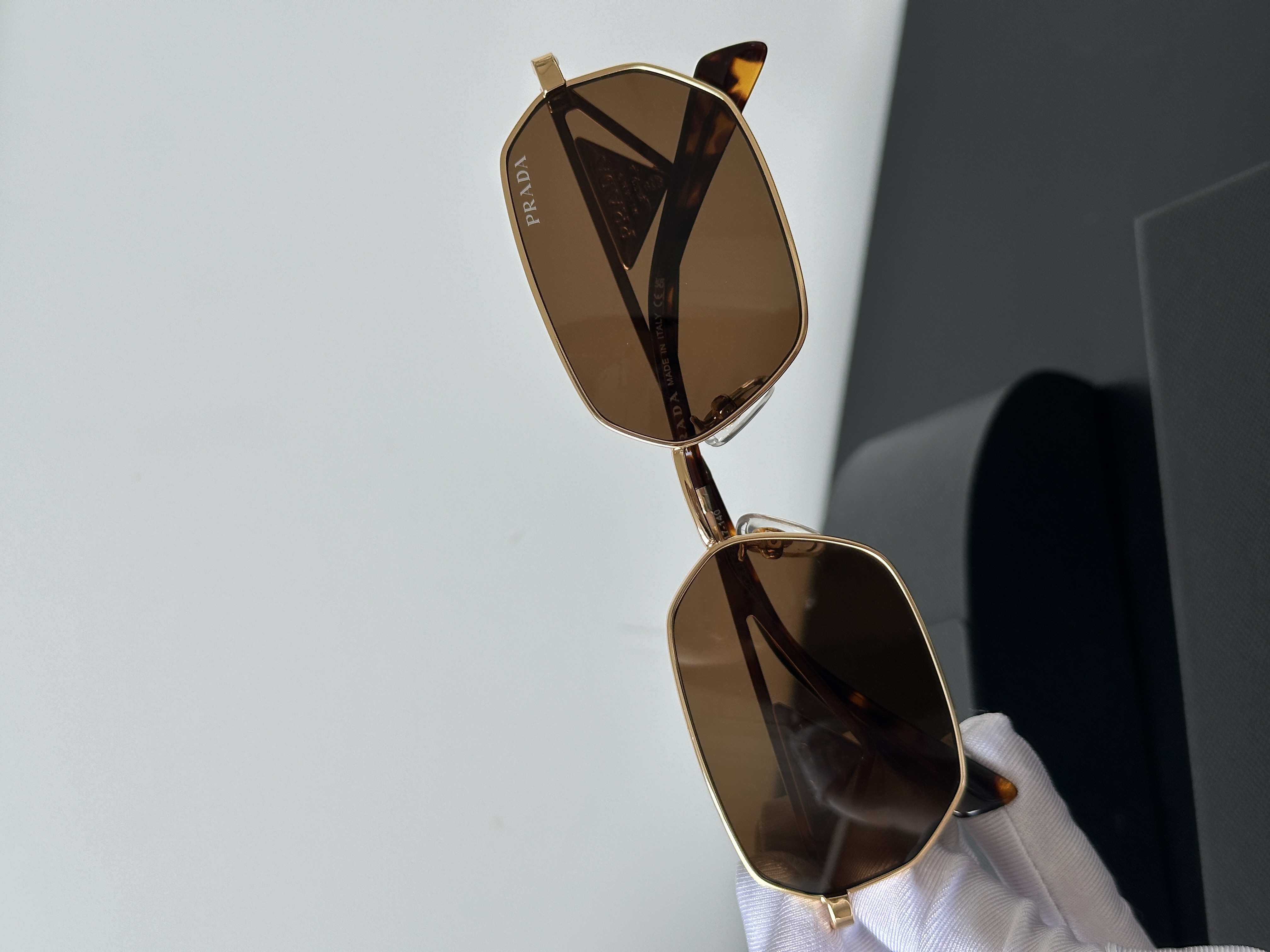 Prada PRA51S Polygonal Metal Frame Sunglasses