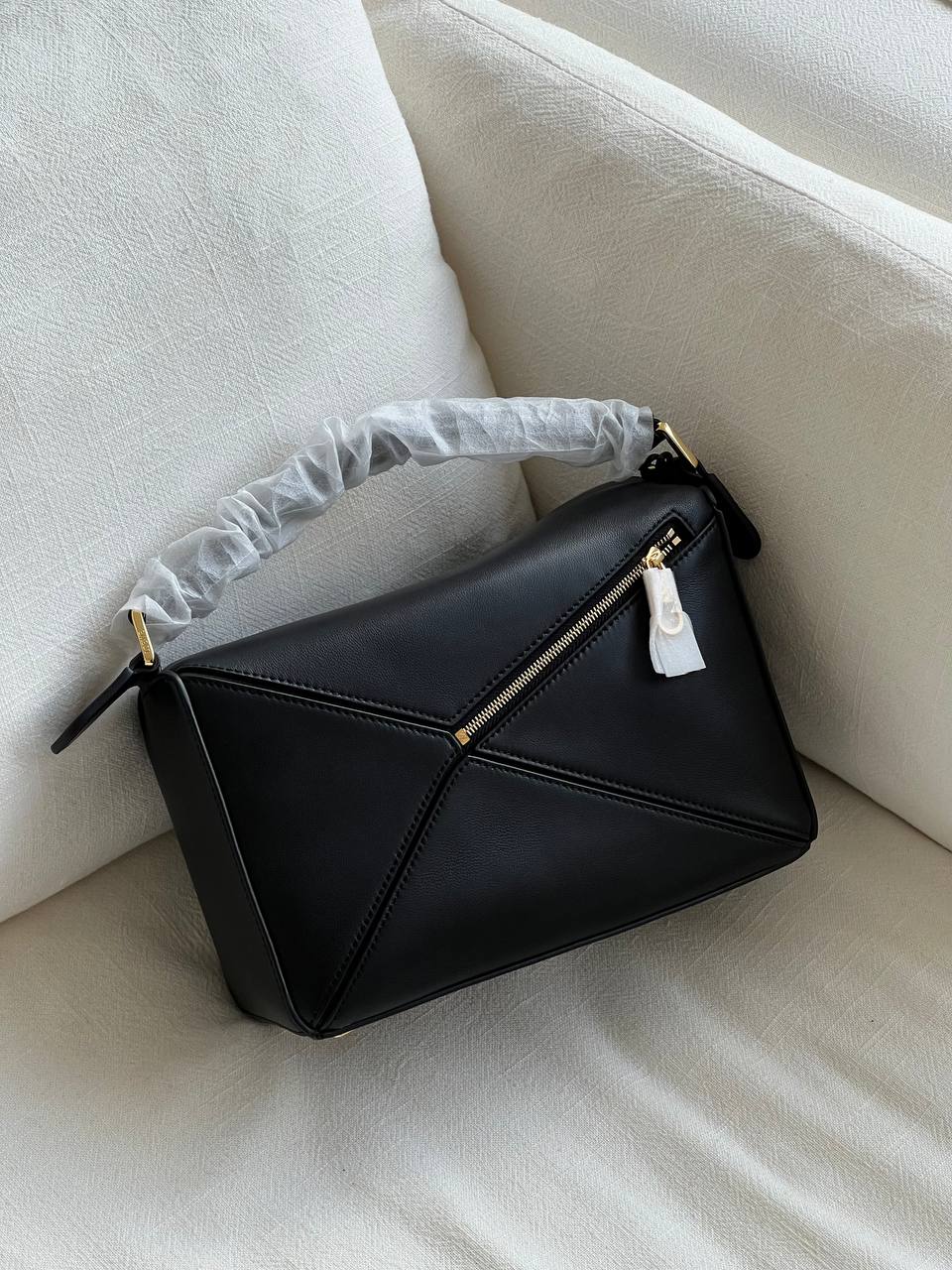 Loewe Black Smooth Calskin Mini Puzzle Bag