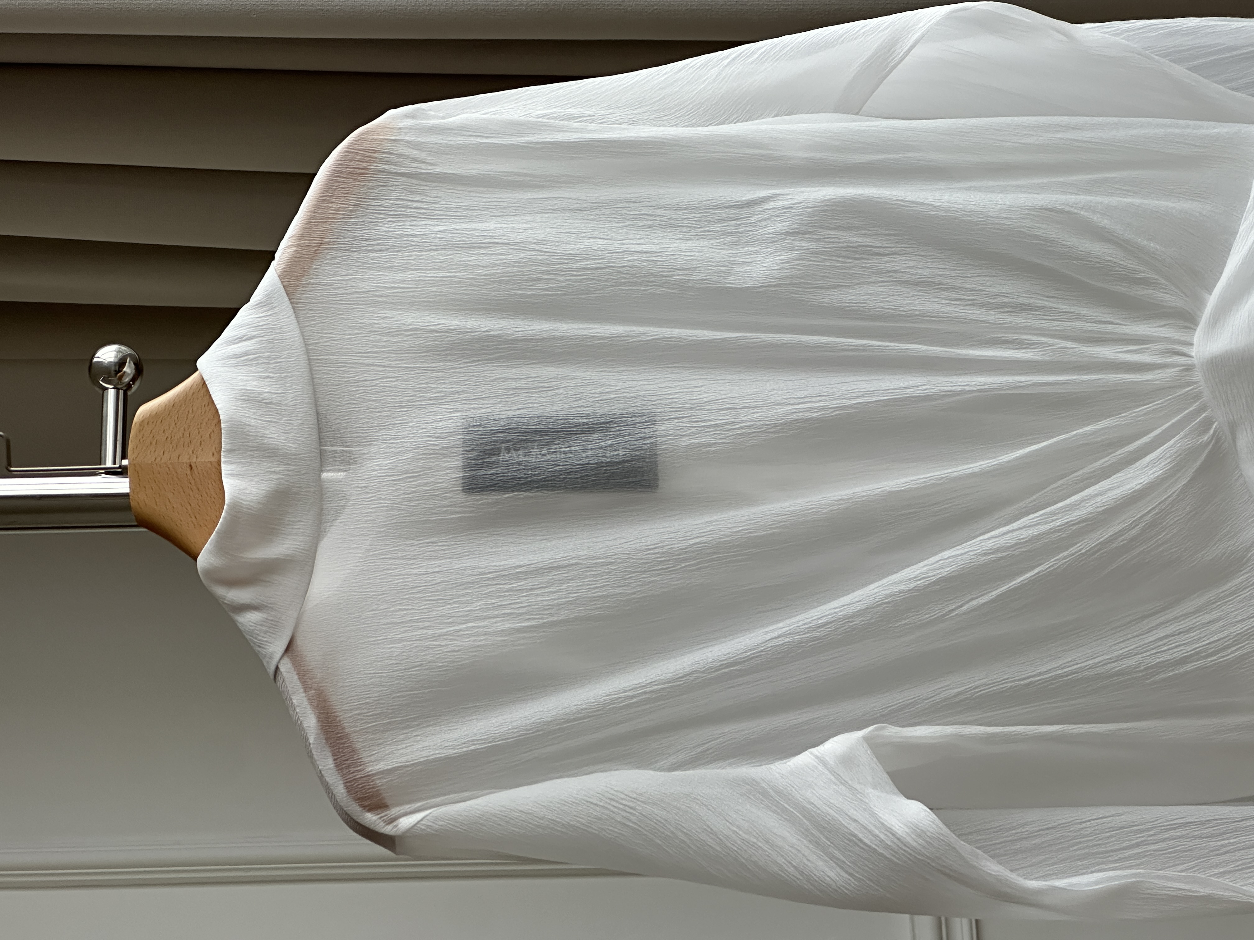 White Crinkled Texture Big Point Collar Waist Tie Ruffle Hem Shirt Mini Dress