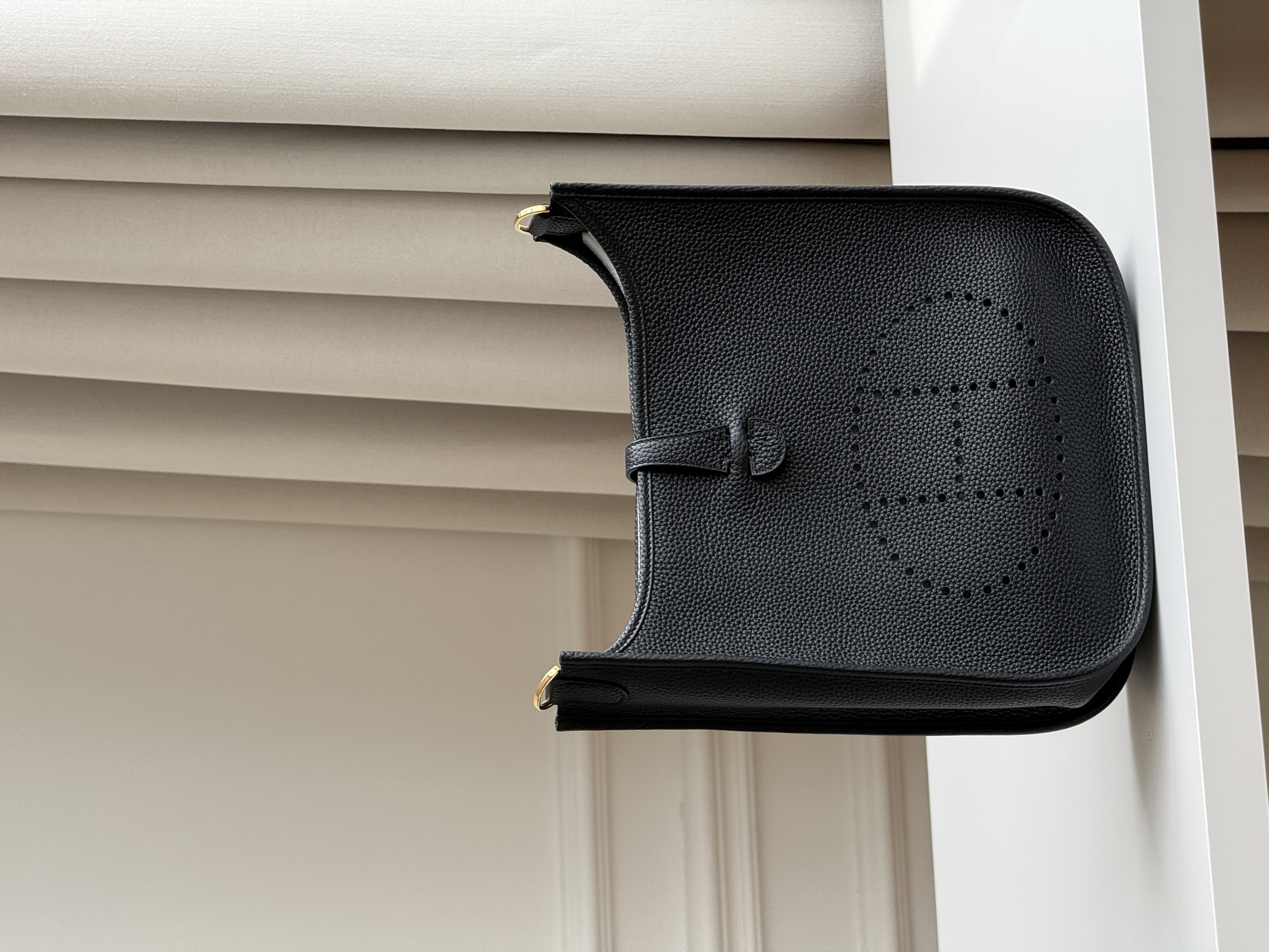 Hermès Black Taurillon Clemence Evelyne Shoulder Crossbody Tote Bag