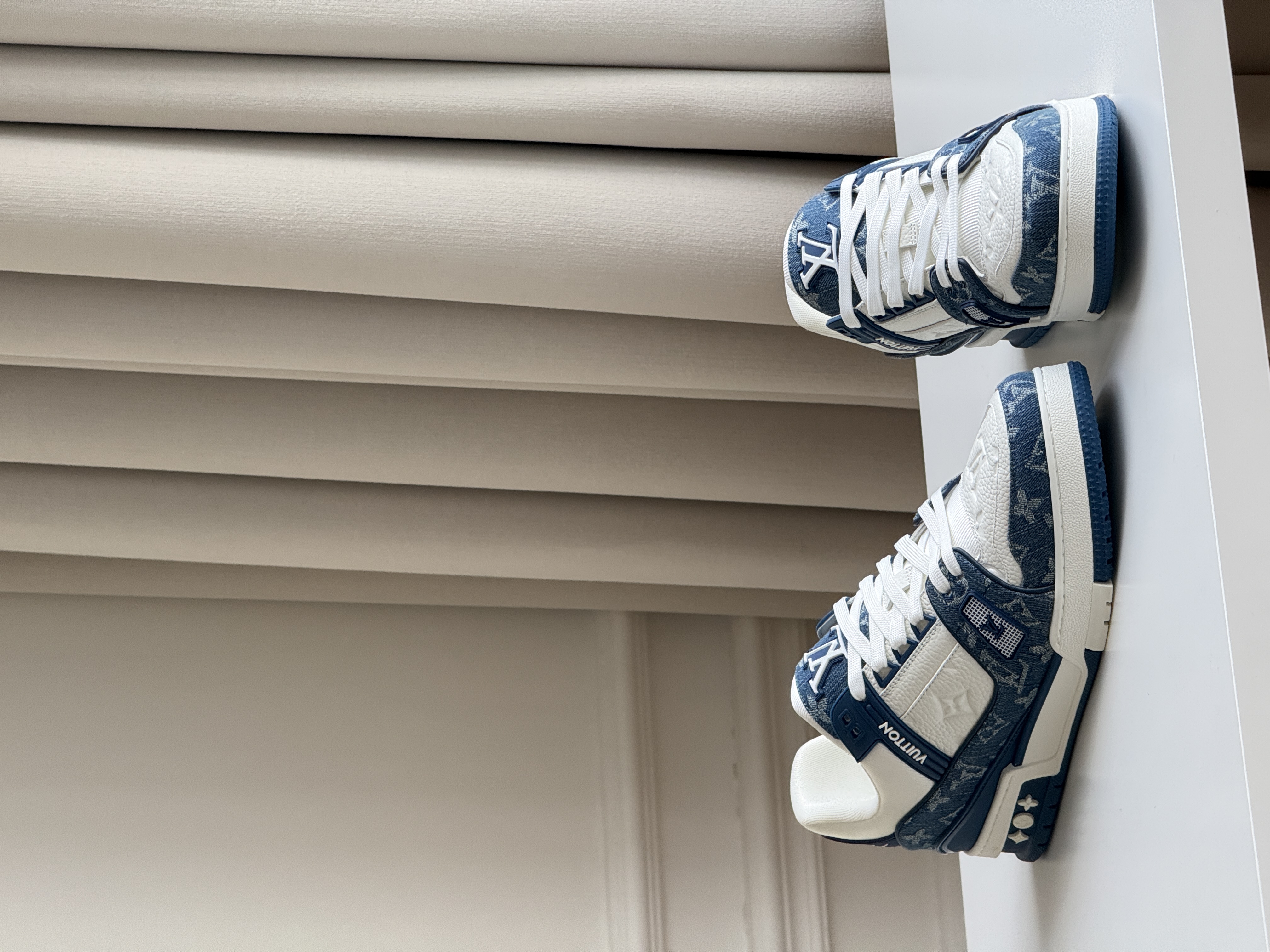 Louis Vuitton Trainer Denim Monogram Sneakers