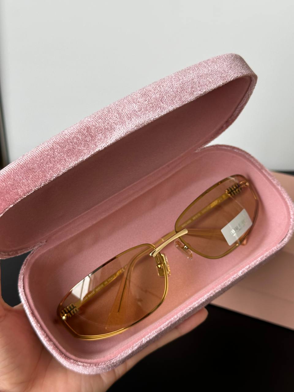 Miu Miu SMU A50 Rectangular Metal Sunglasses