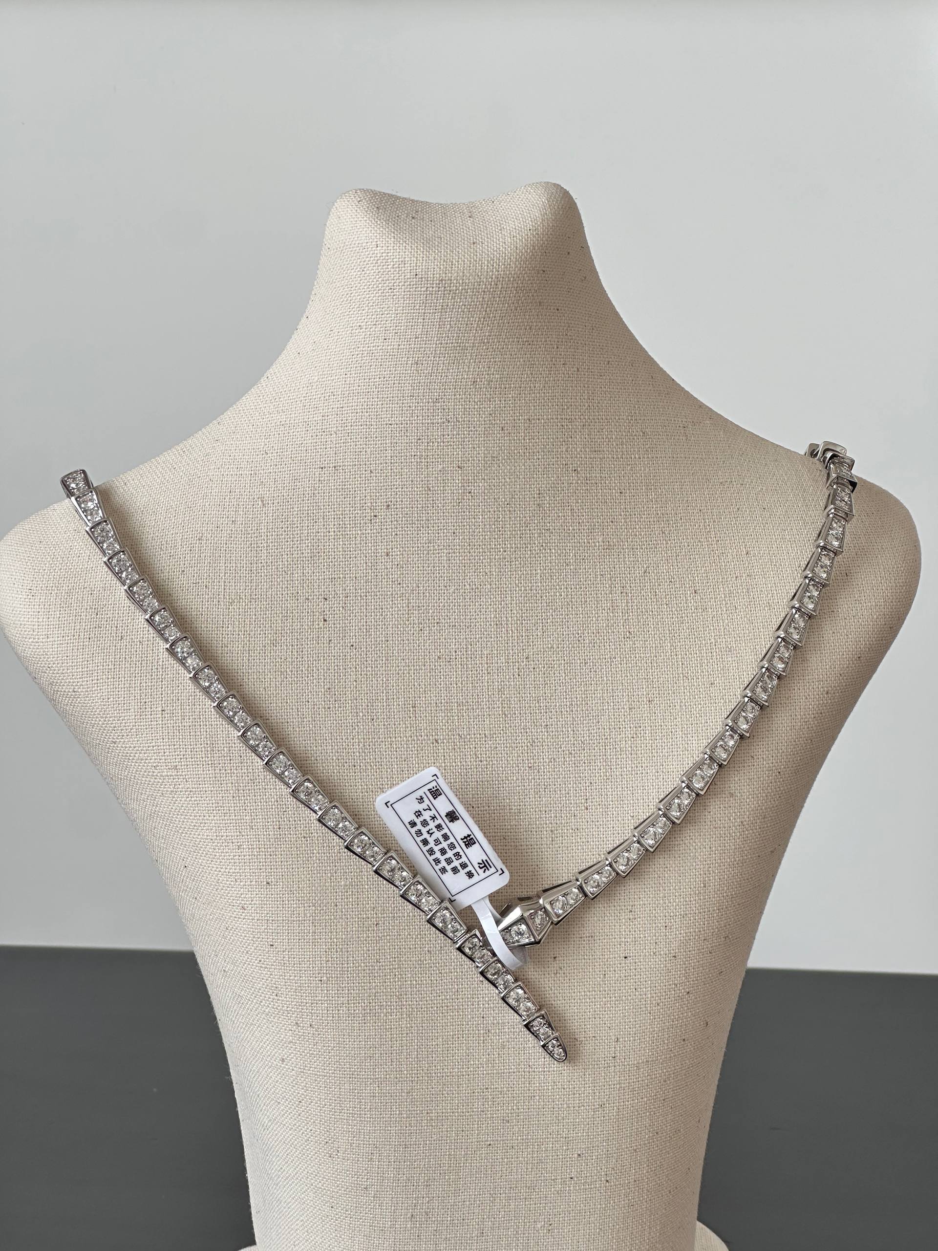 Bvlgari Serpenti Viper Full Diamond Snake Necklace