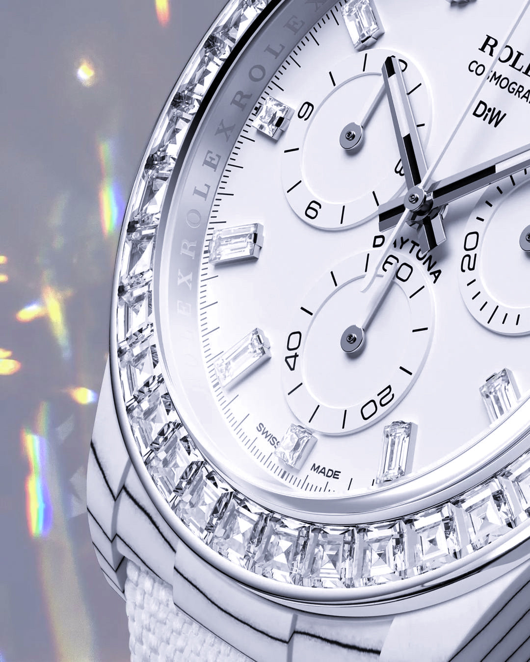 DiW Rolex Rainbow Daytona CRYSTAL In Quartz Fiber【1:1 Replica】