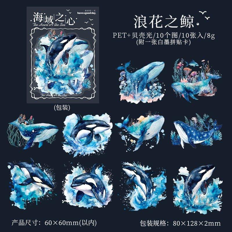 1026 Shell Light Stickers Sea Heart Series