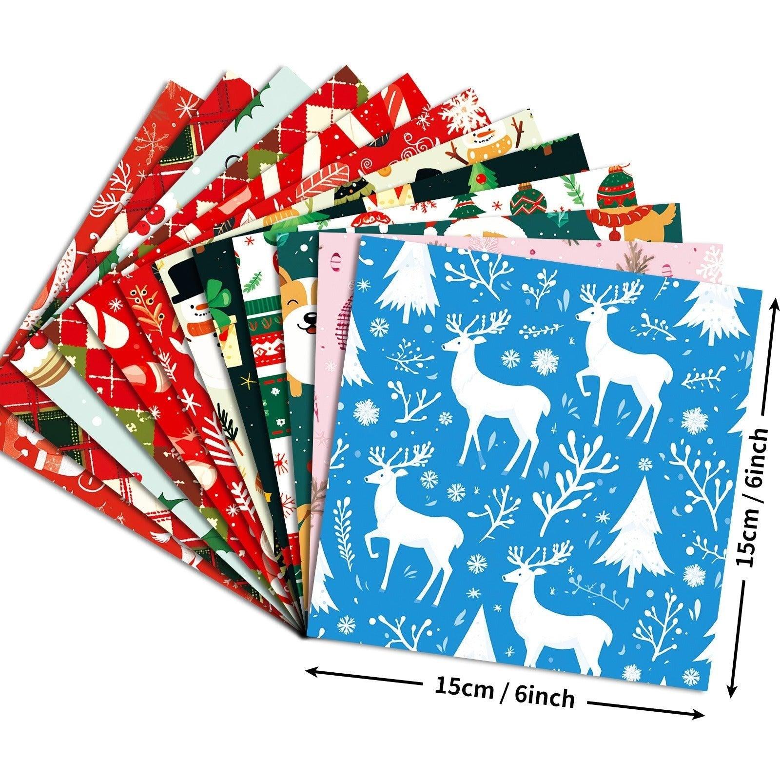 2112 12 Christmas Red and Green Checkered Christmas Eve Gift Wrap Handbook