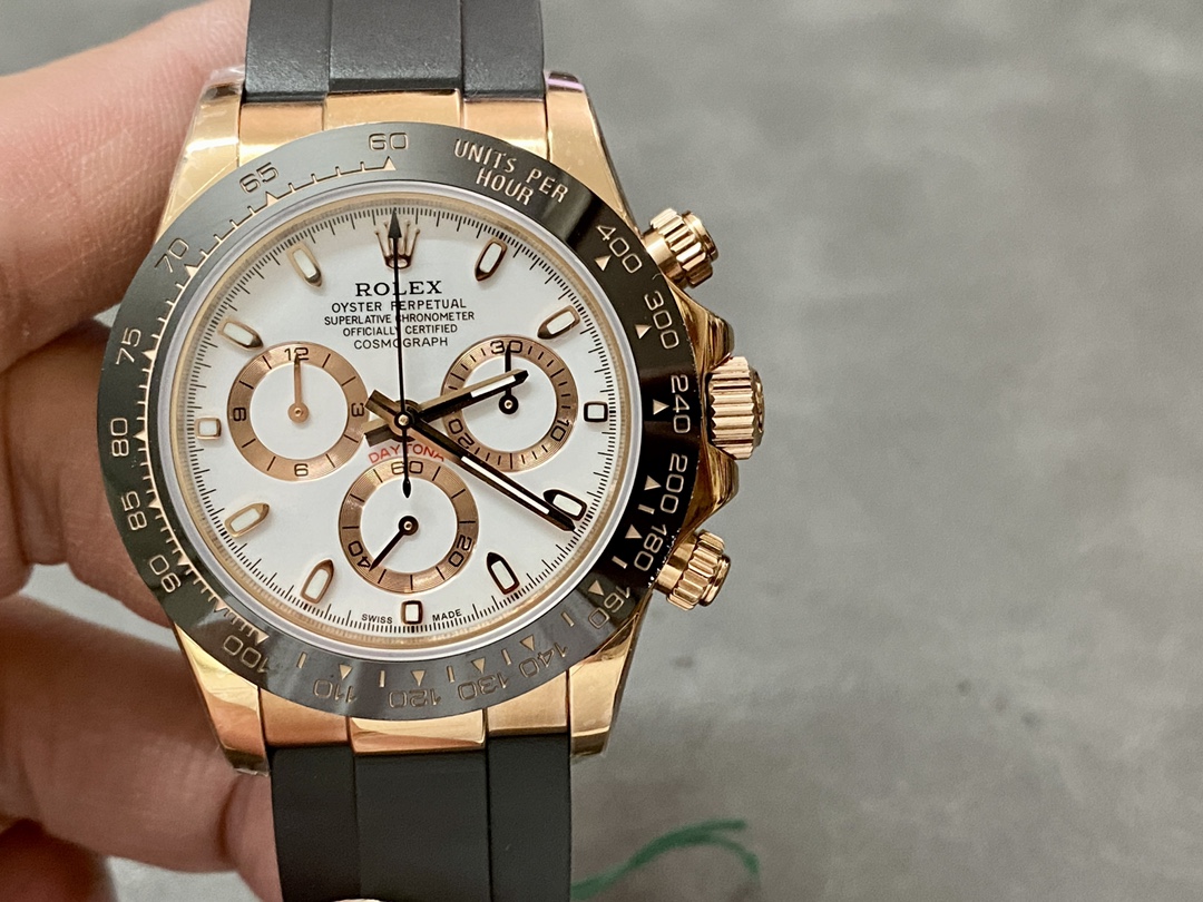 Rolex Cosmograph Daytona 116515LN Everose Gold Ivory Dial 40mm Mens Replica Watch