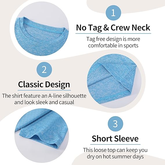 A 5-piece set of quick-drying T-shirts for boys' sports