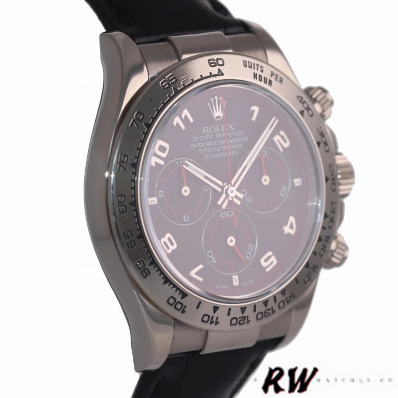 Rolex Daytona 116519 Black Racing Dial Leather strap 40mm Mens Replica Watch
