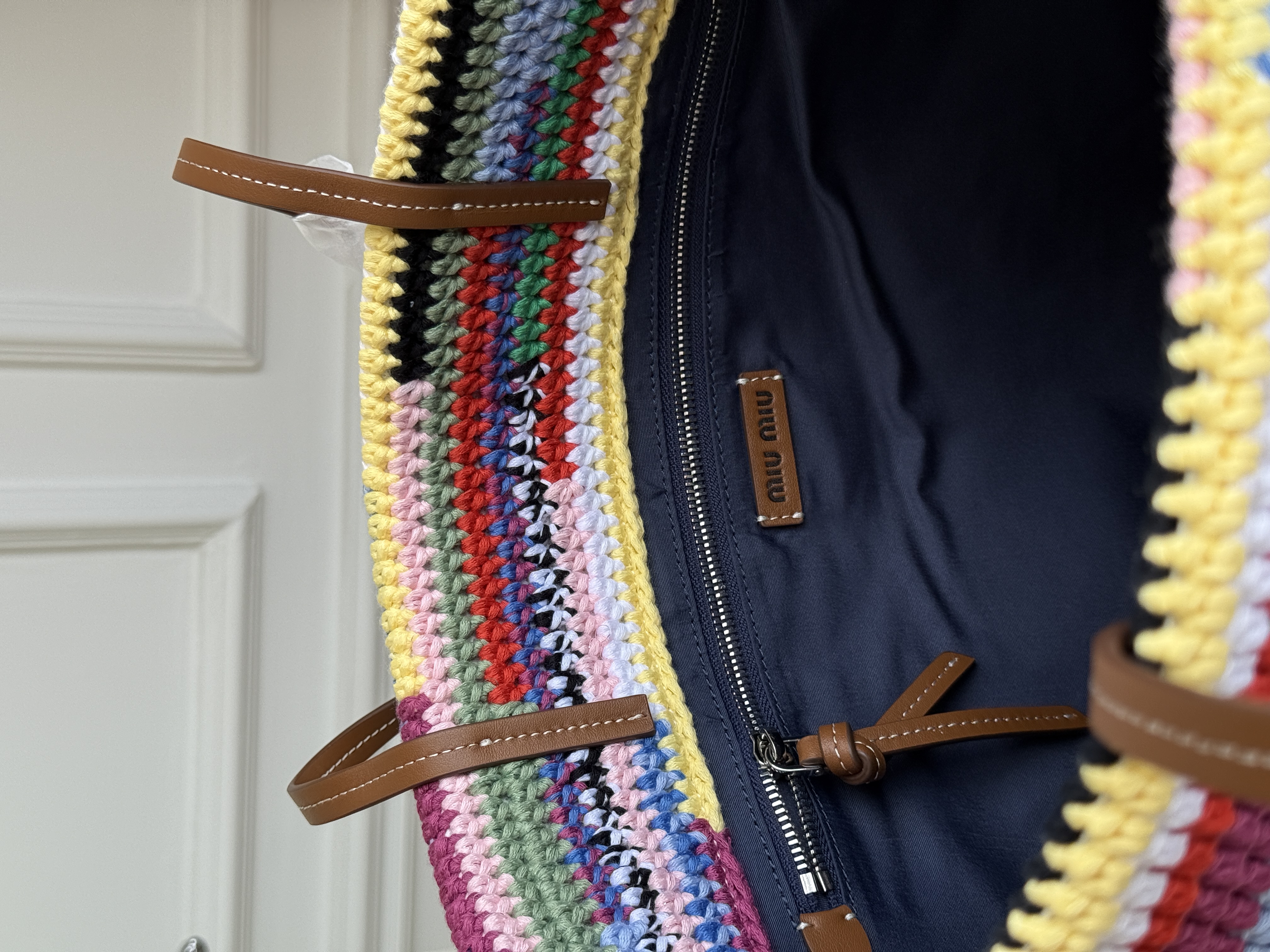 Miu Miu Rainbow Crochet Tote Bag