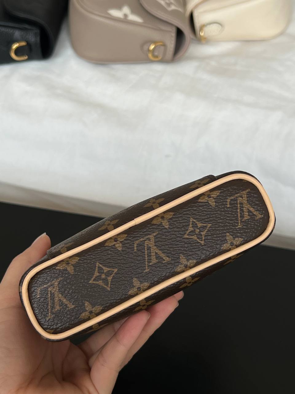 Louis Vuitton Mini Handheld Cosmetic Bag In Classic Monogram Coated Canvas