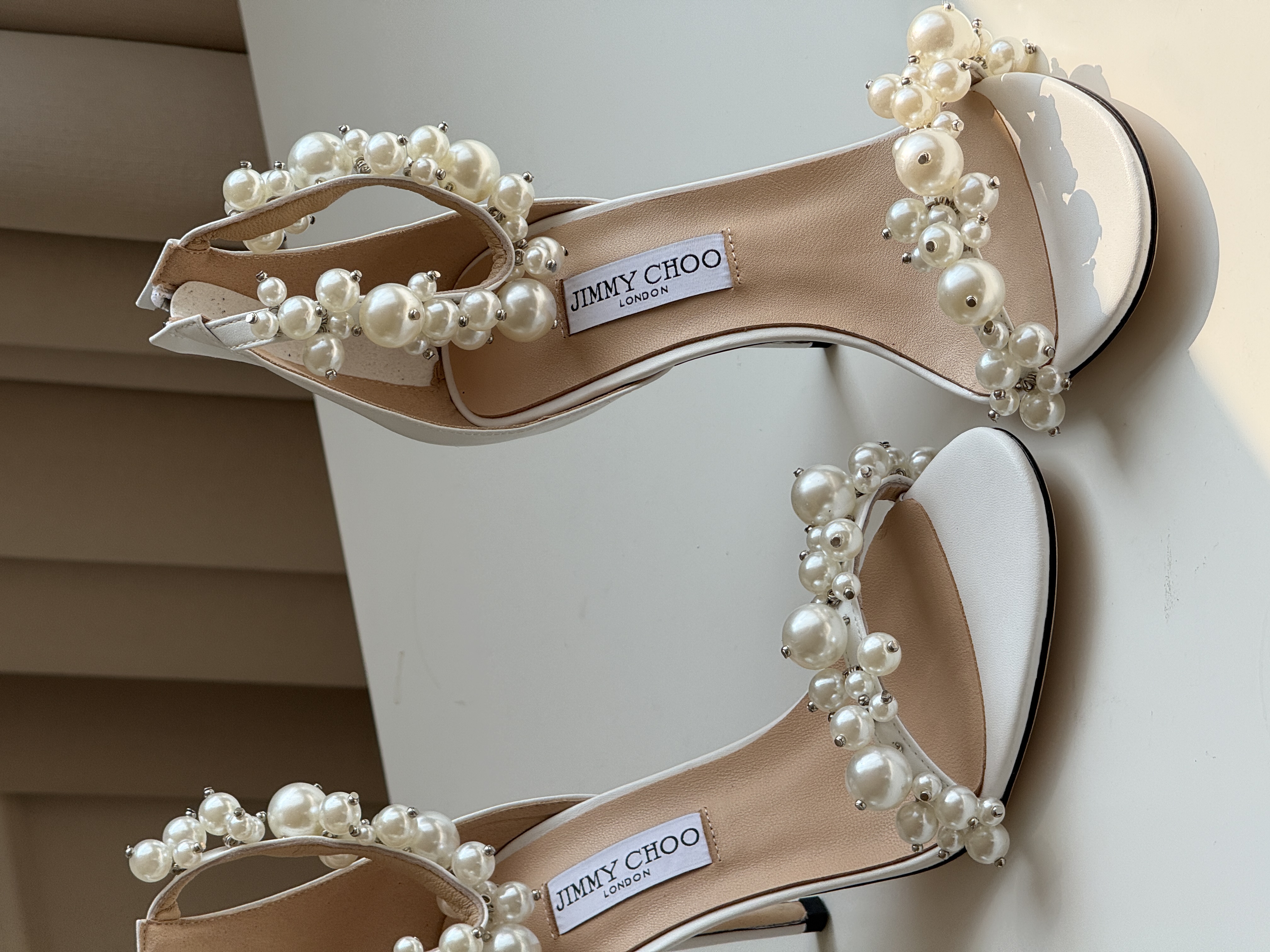 Jimmy Choo Aura Pearl Stiletto Sandals