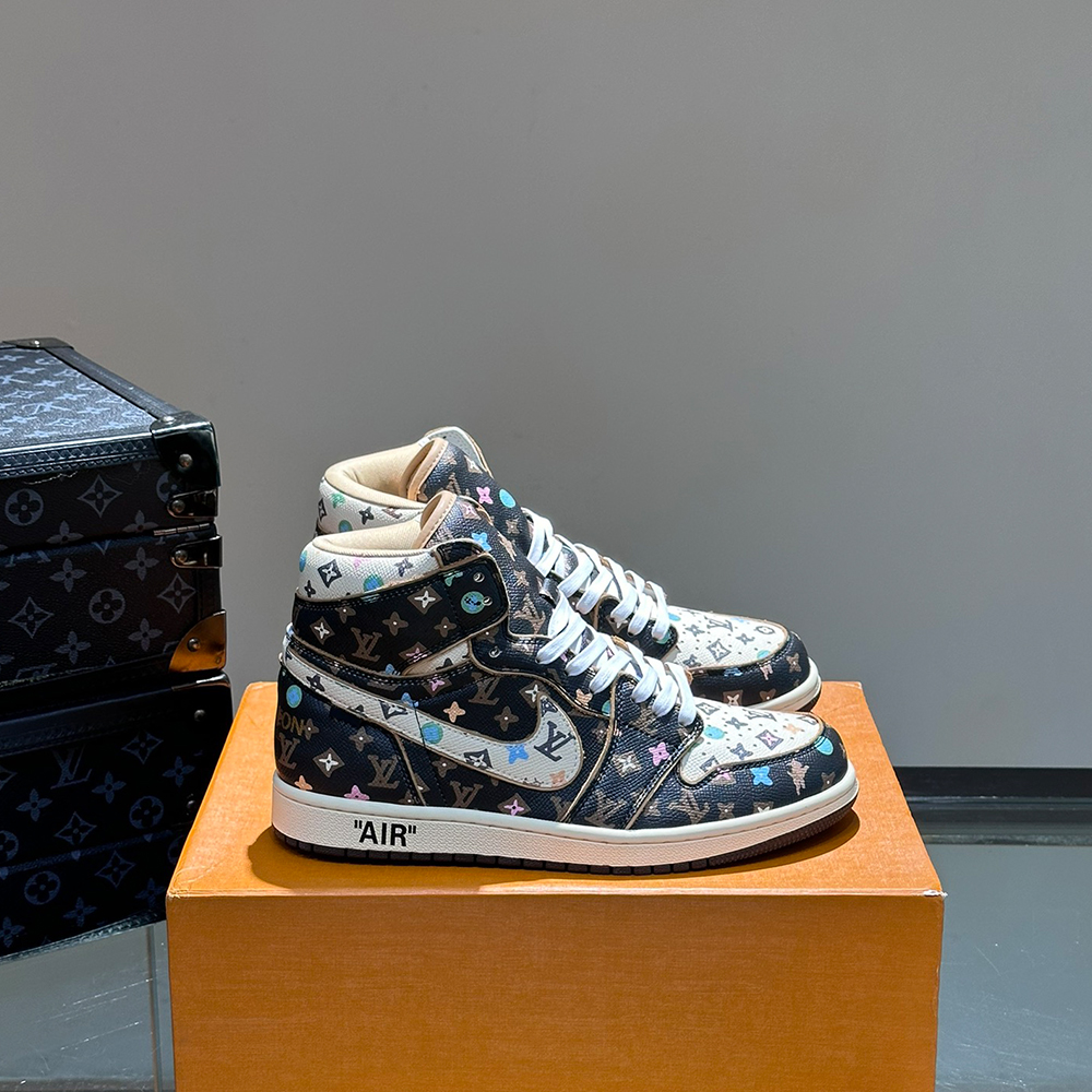 LV X Nike Co-Branded High Top Casual Mens Sneakers