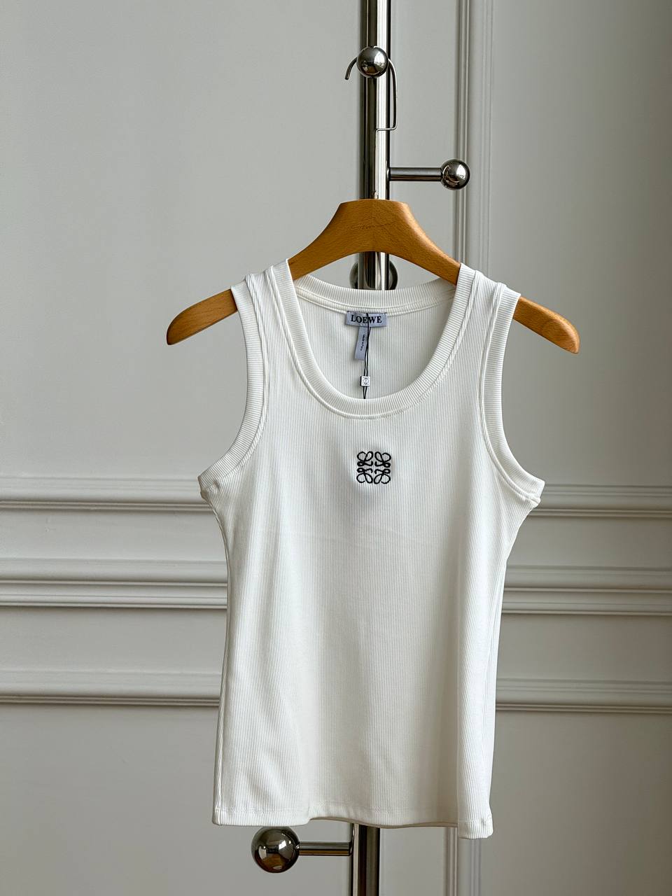 LOEWE Anagram Embroidered Ribbed Tank Top