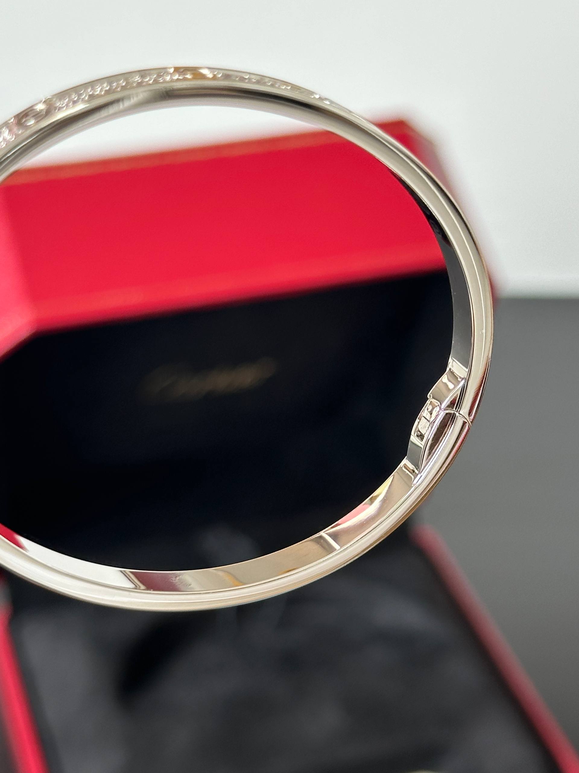 Cartier LOVE Series Full Paved Diamond Bracelet