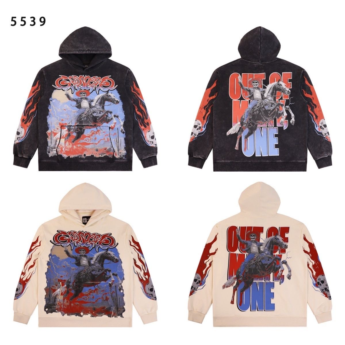 Godspeed Rock Street Retro Washed Vintage Printed Hoodie