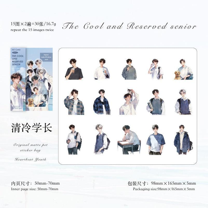 1188 PET White Ink Sticker Pack Heartwarming Teen Collection